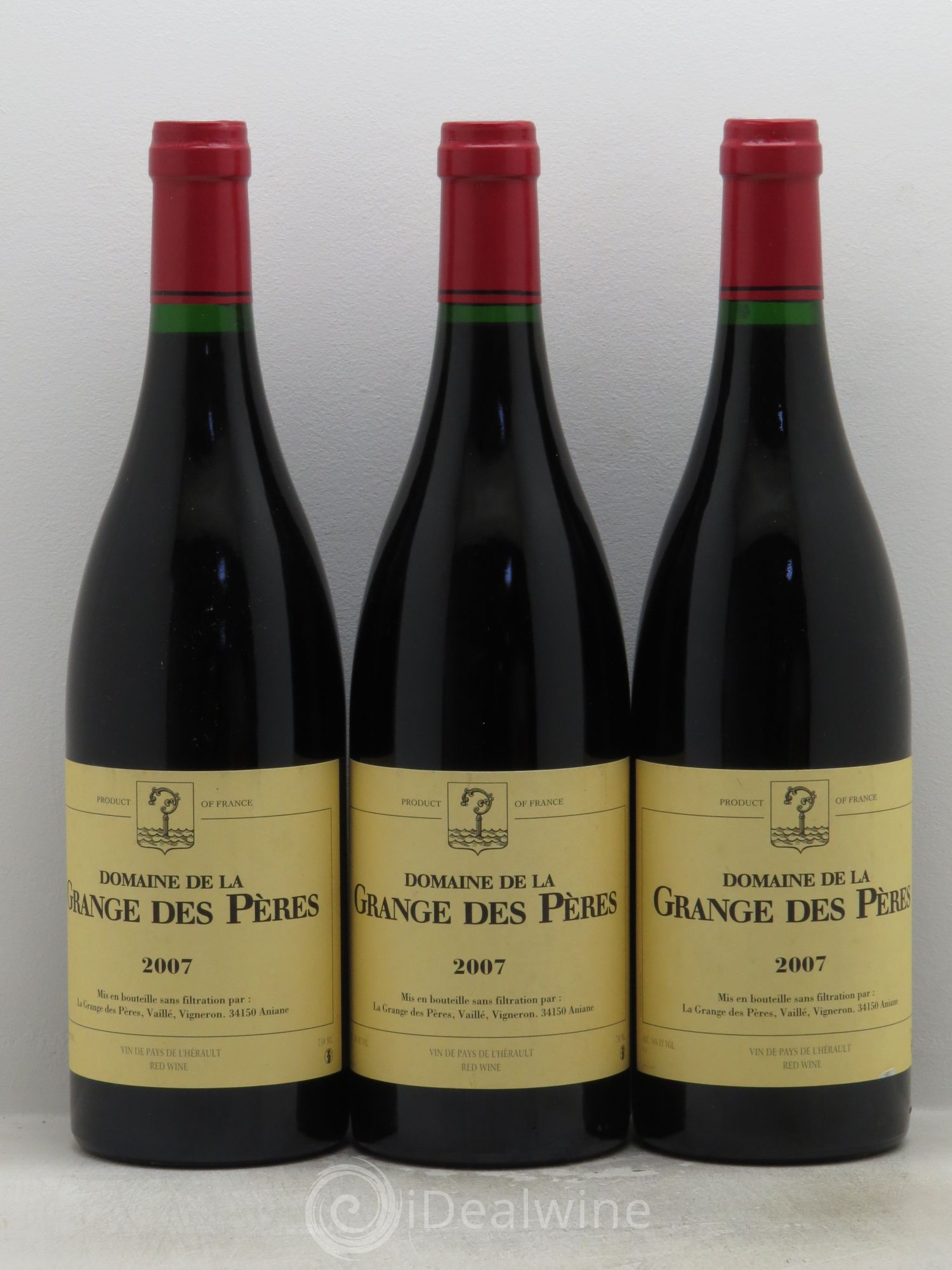 Pays d'Hérault Grange des Pères Laurent Vaillé 2007 - Lot de 3 bouteilles - 0