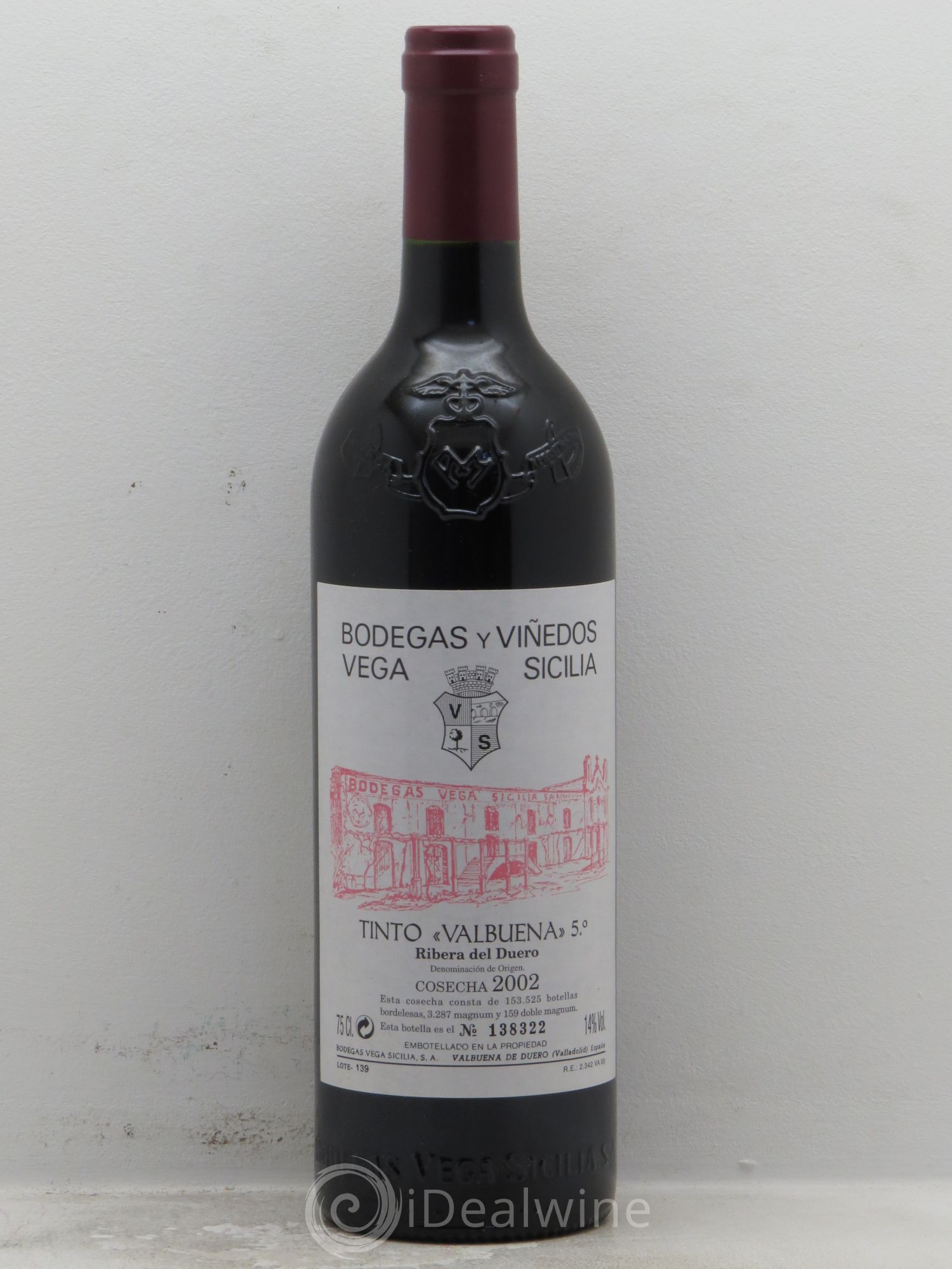 Ribera Del Duero DO Vega Sicilia Valbuena 5 ano Famille Alvarez 2002 - Lot de 1 bouteille - 0