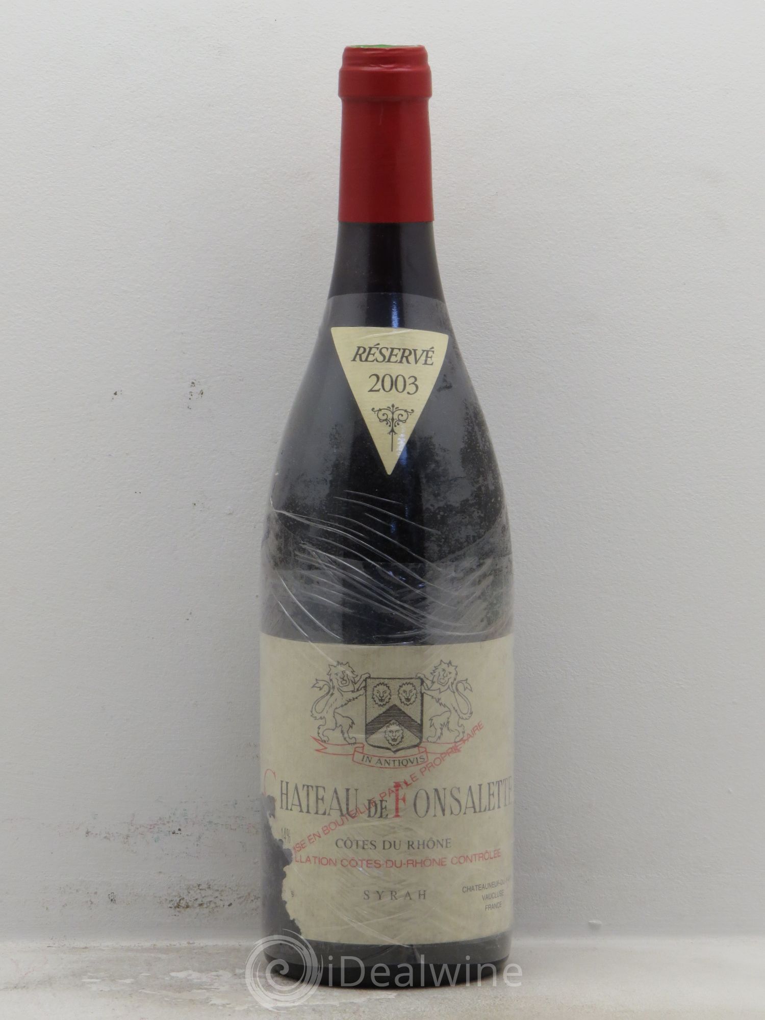 Côtes-du-Rhône Cuvée Syrah Château de Fonsalette 2003 - Lot de 1 bouteille - 0