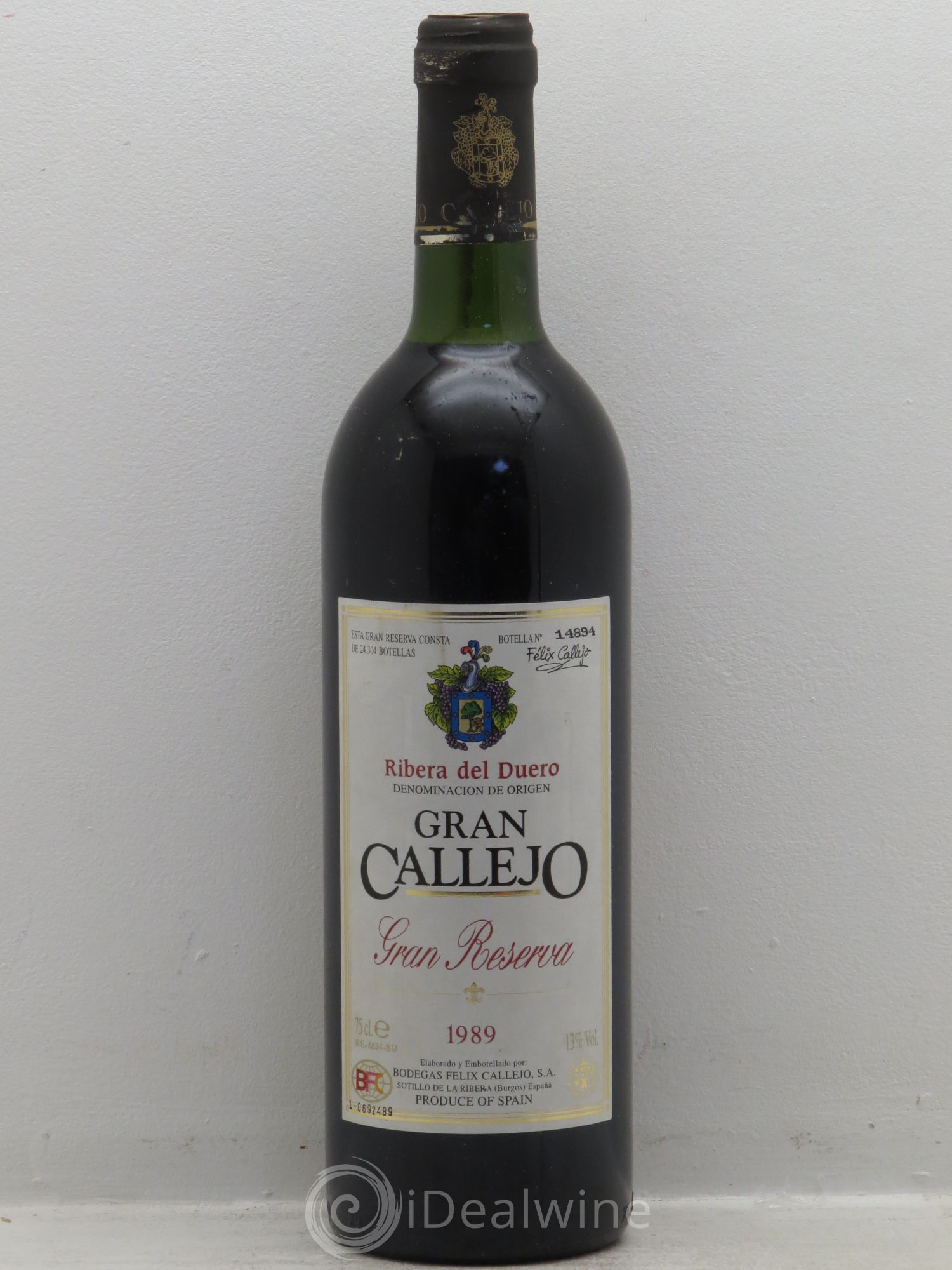 Ribera Del Duero DO Gran Callejo Gran Reserva Félix Callejo 1989 - Posten von 1 Flasche - 0