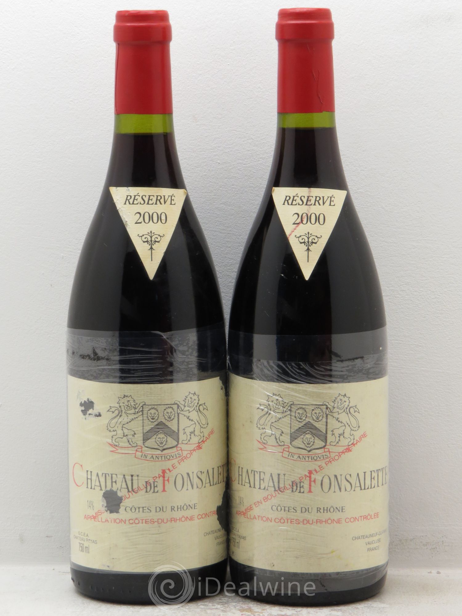 Côtes-du-Rhône Château de Fonsalette Emmanuel Reynaud 2000 - Lot de 2 bouteilles - 0