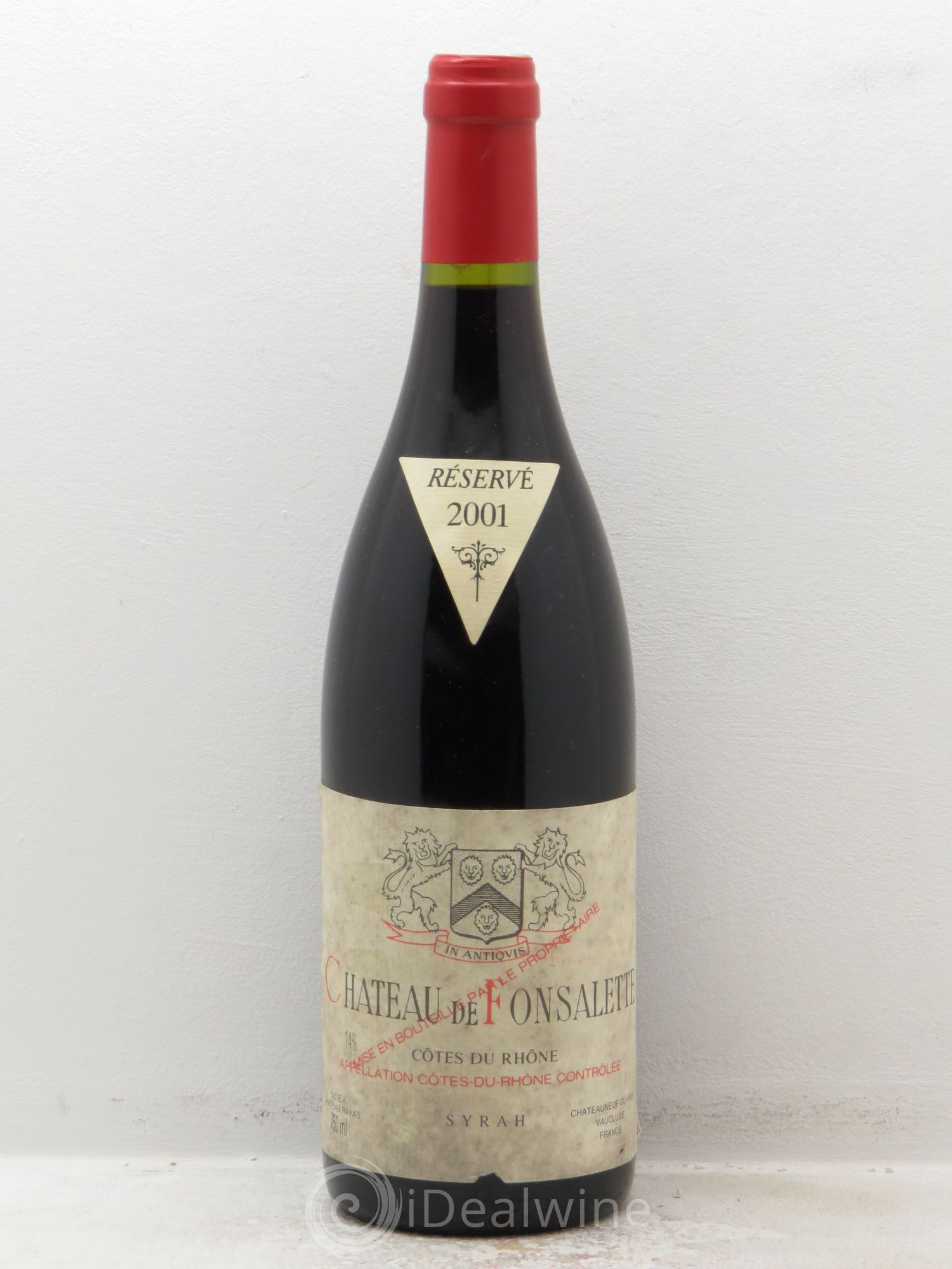 Côtes-du-Rhône Cuvée Syrah Château de Fonsalette 2001 - Lot de 1 bouteille - 0