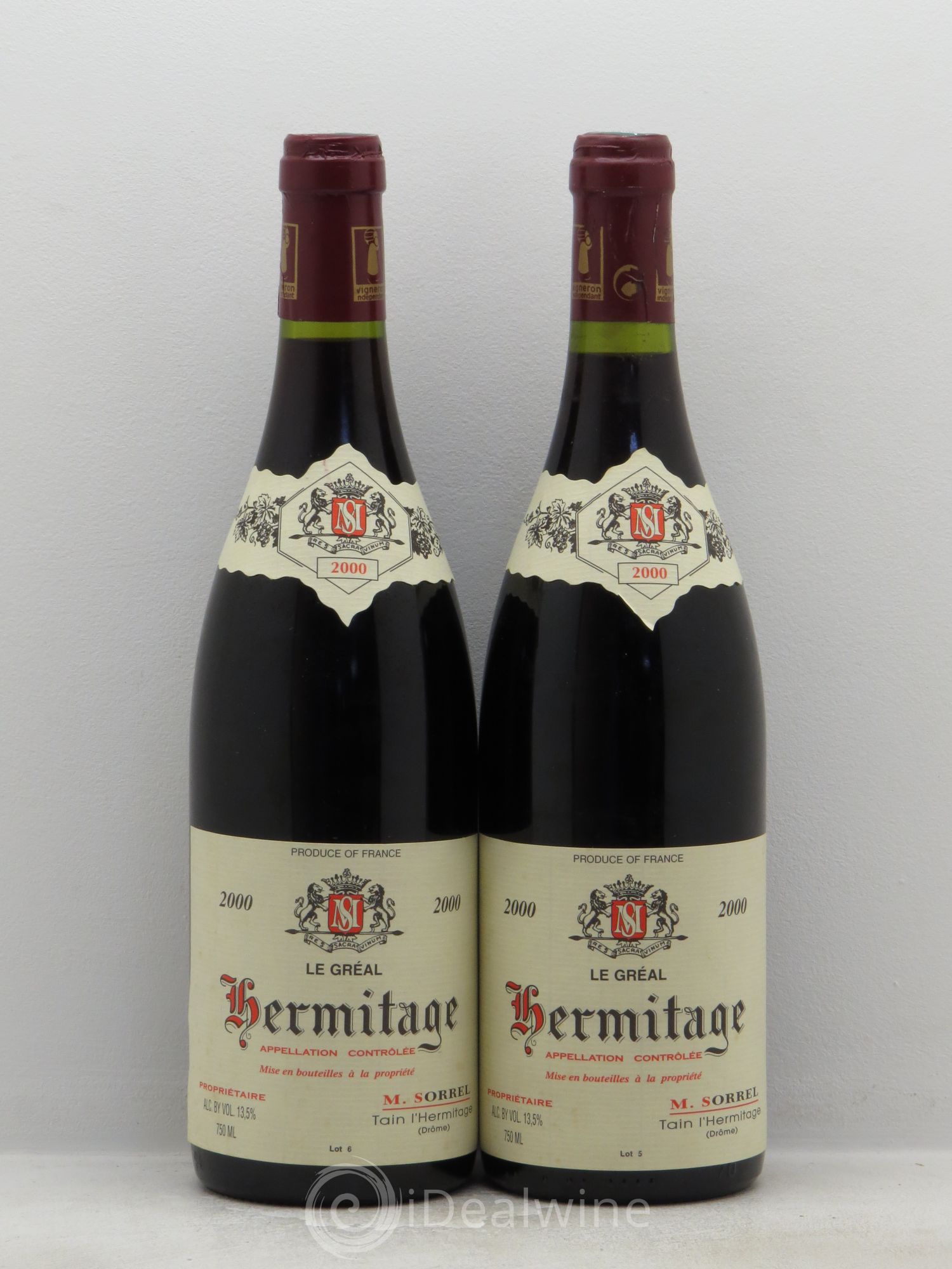 Hermitage Le Gréal Marc Sorrel 2000 - Lot de 2 bouteilles - 0