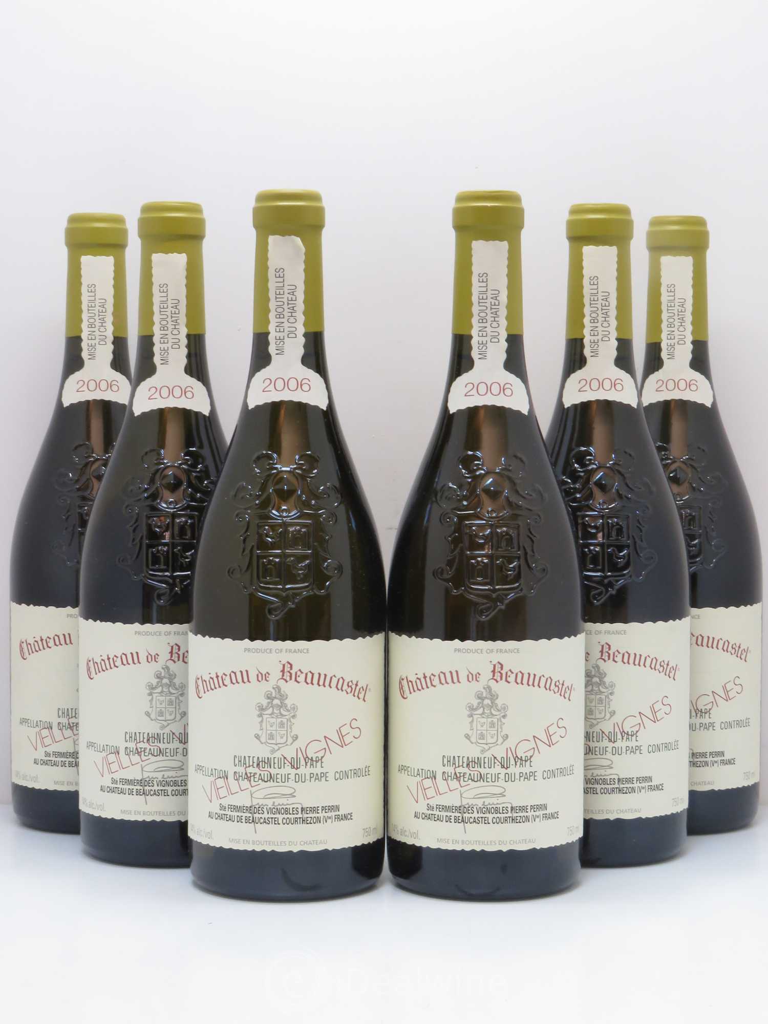 Châteauneuf-du-Pape Château de Beaucastel Vieilles vignes Roussanne Famille Perrin 2006 - Lot de 6 bouteilles - 0