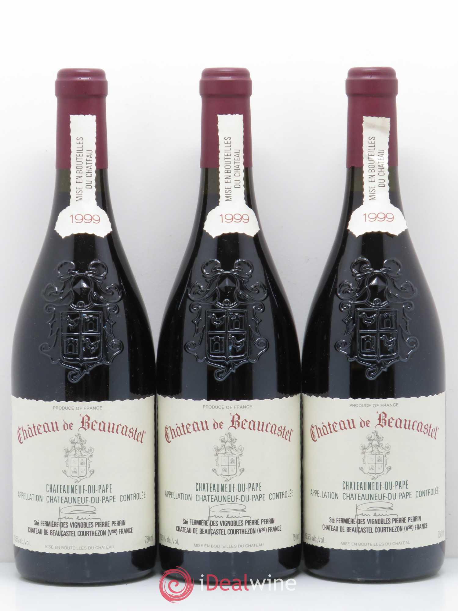 Châteauneuf-du-Pape Château de Beaucastel Famille Perrin 1999 - Lot de 3 bouteilles - 0