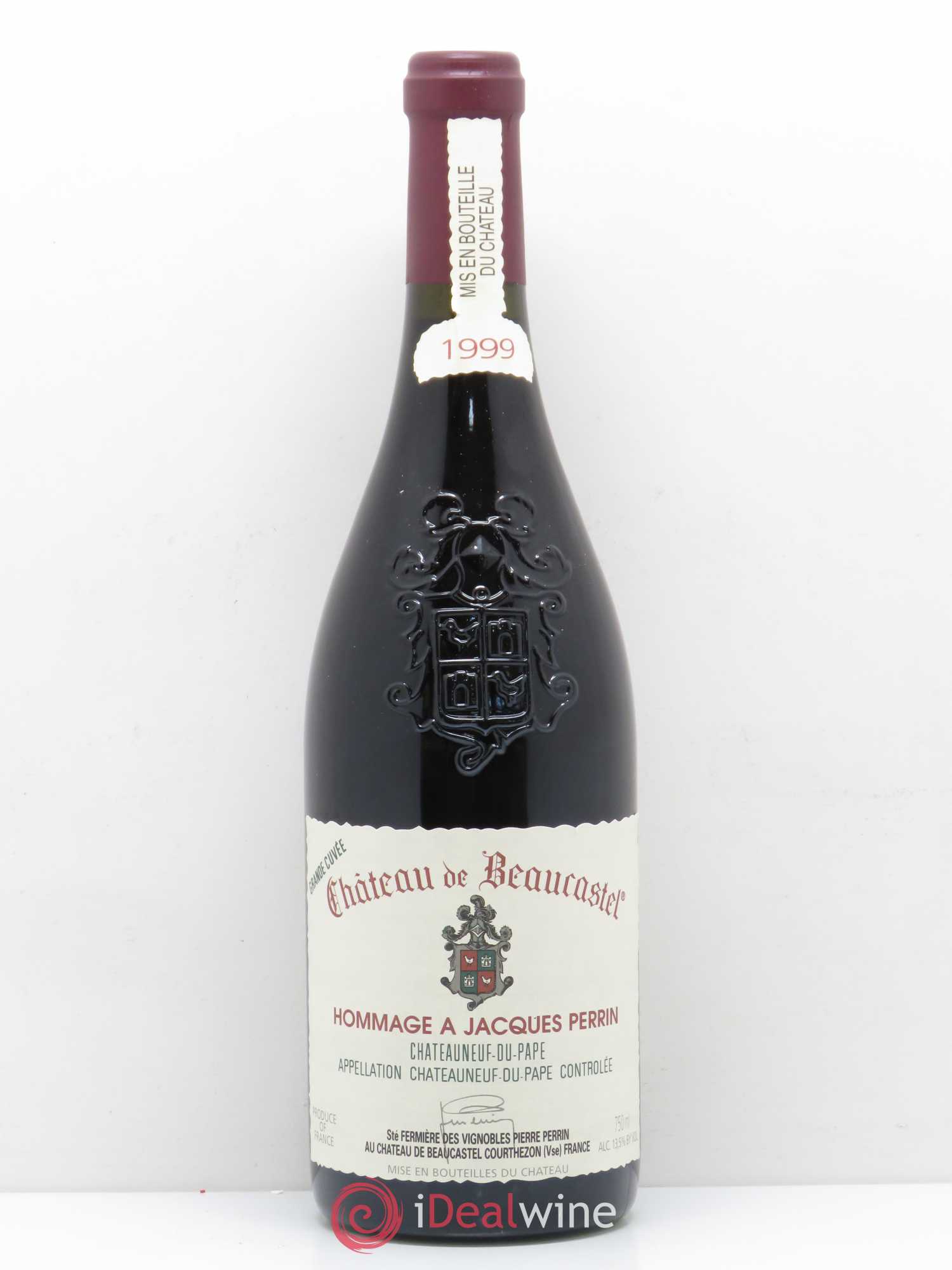Châteauneuf-du-Pape Château de Beaucastel Hommage à Jacques Perrin Famille Perrin 1999 - Lot de 1 bouteille - 0