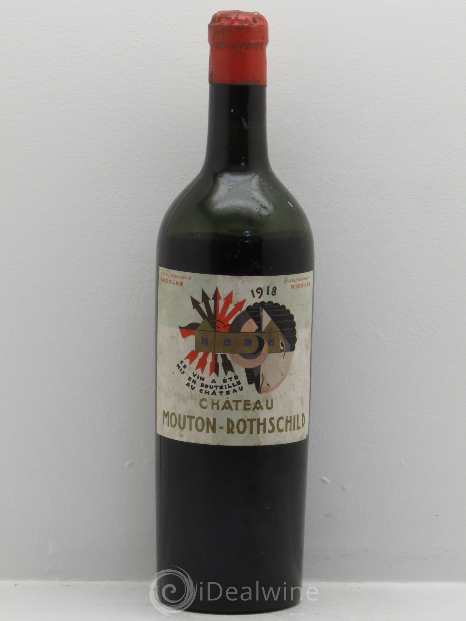 Château Mouton Rothschild 1er Grand Cru Classé (sans prix de réserve) 1918 - Lot de 1 bouteille - 0