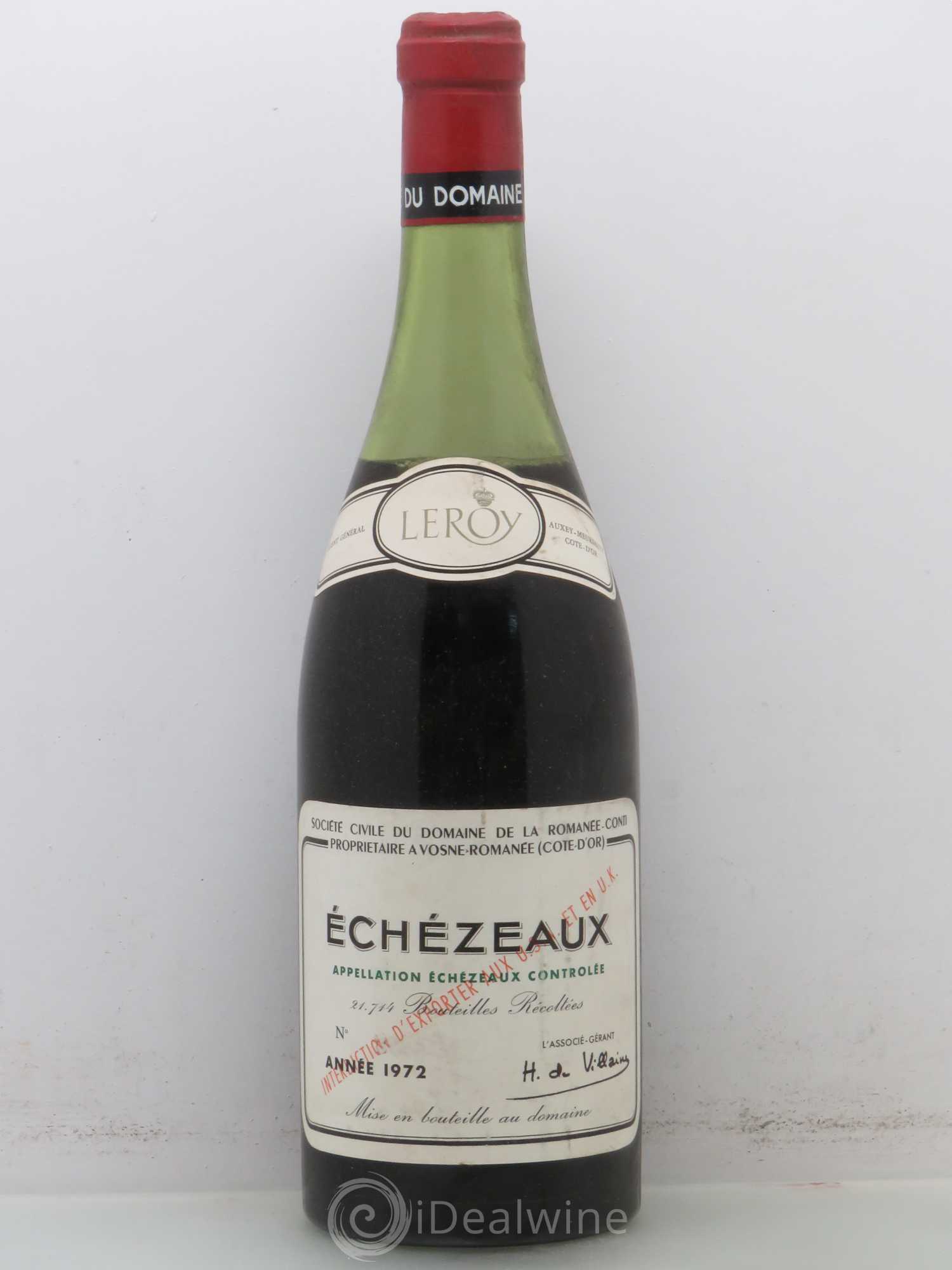 Echezeaux Grand Cru Domaine de la Romanée-Conti 1972 - Lot de 1 bouteille - 0