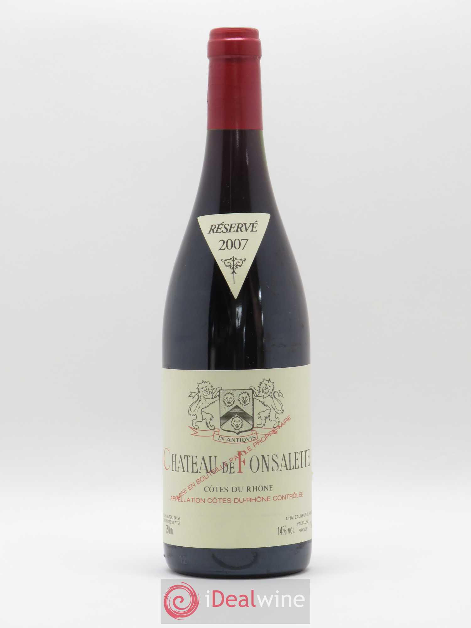Côtes-du-Rhône Château de Fonsalette Emmanuel Reynaud 2007 - Lot de 1 bouteille - 0