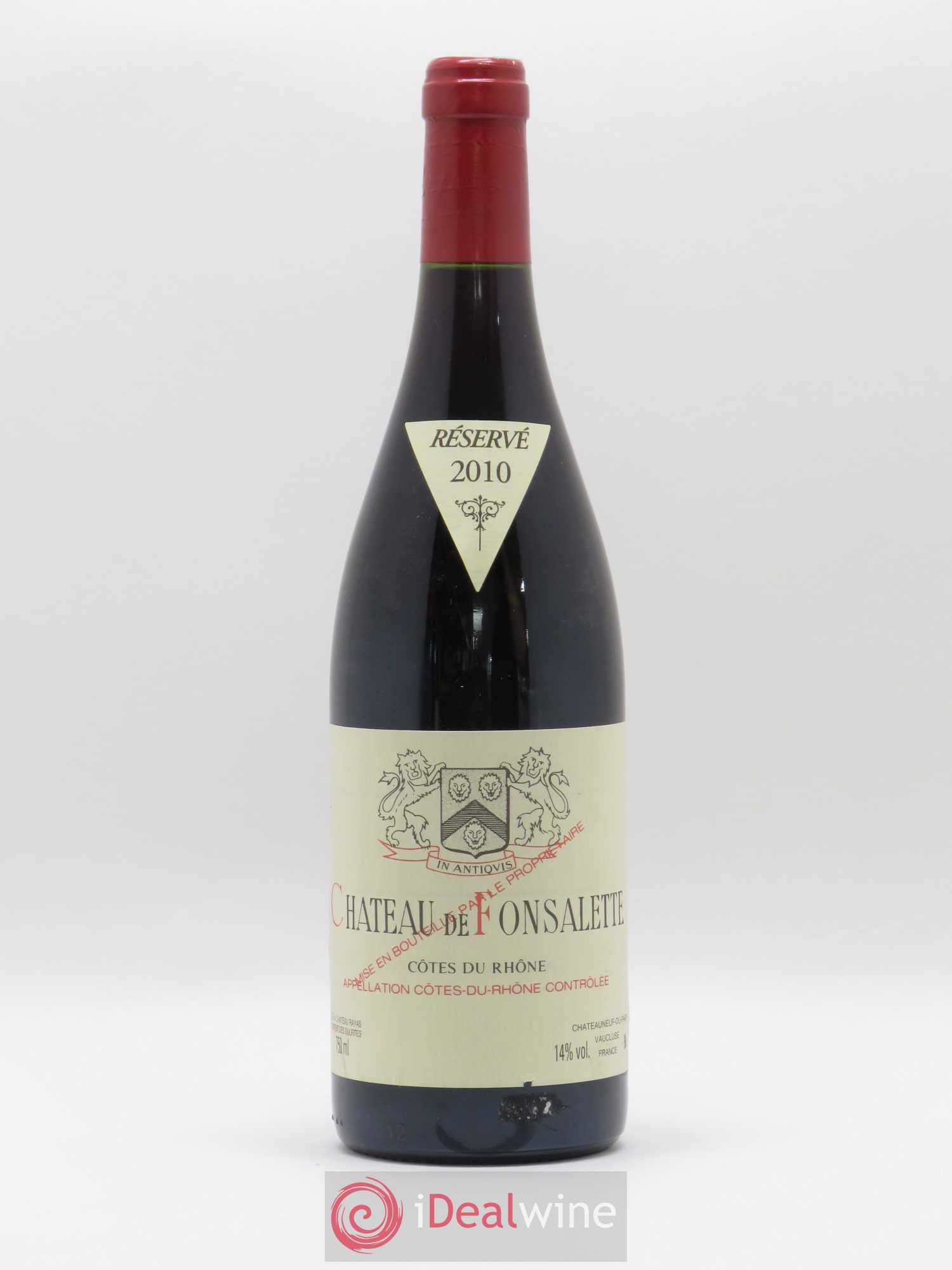 Côtes-du-Rhône Château de Fonsalette Emmanuel Reynaud 2010 - Lot de 1 bouteille - 0