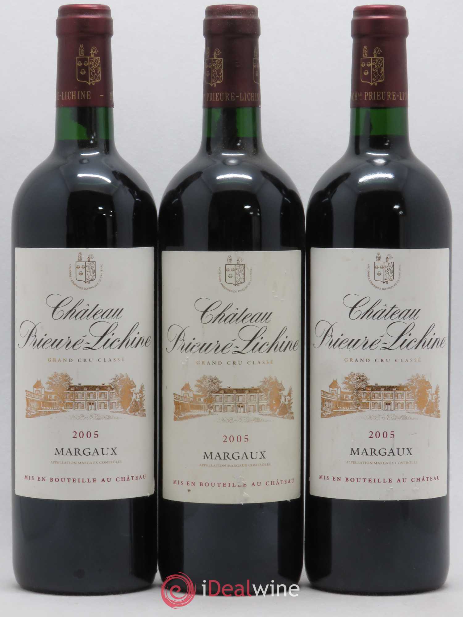 Château Prieuré Lichine 4ème Grand Cru Classé 2005 - Lot de 3 bouteilles - 0