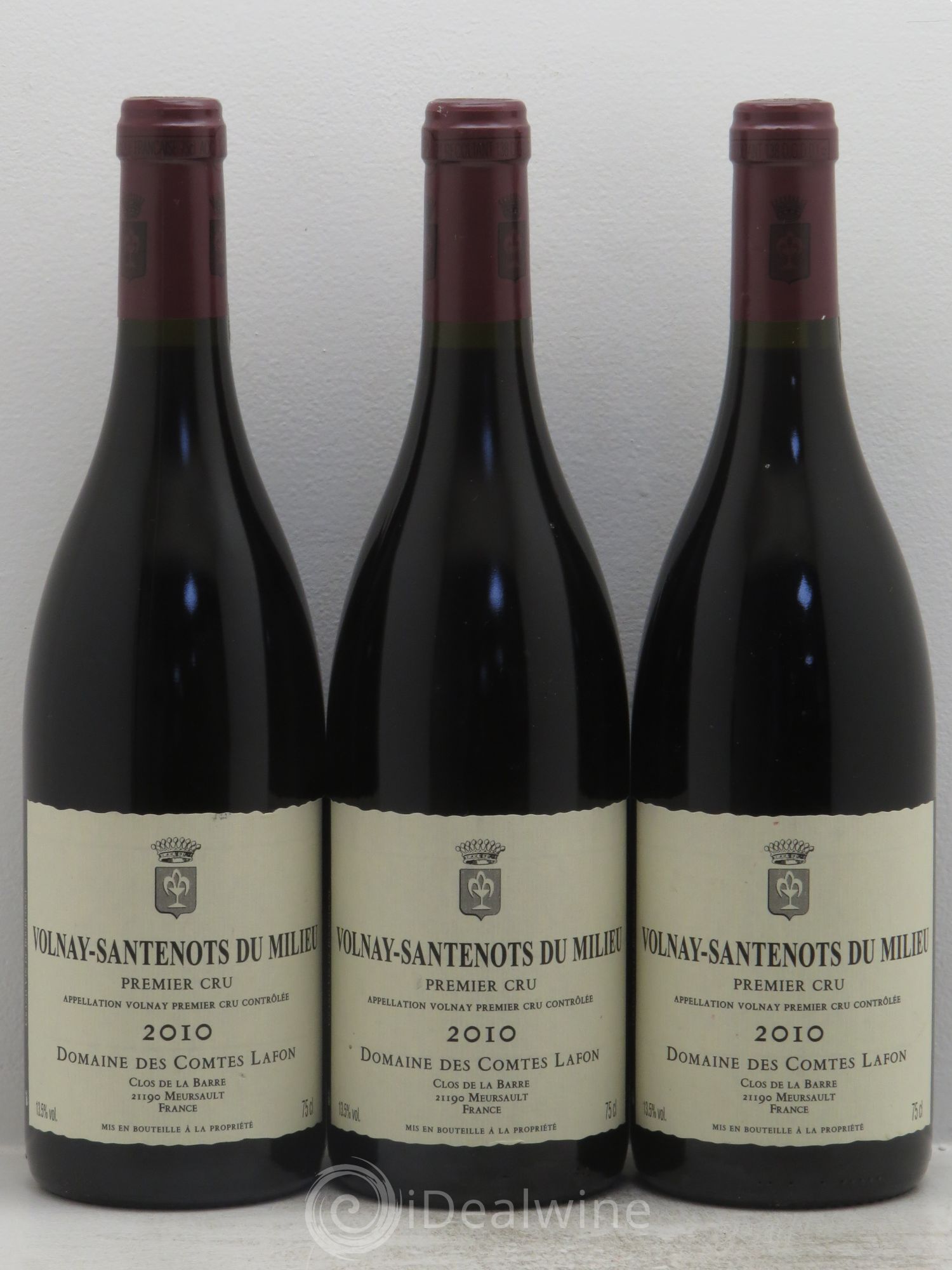 Volnay 1er Cru Santenots du Milieu Comtes Lafon (Domaine des) 2010 - Lot de 3 bouteilles - 0