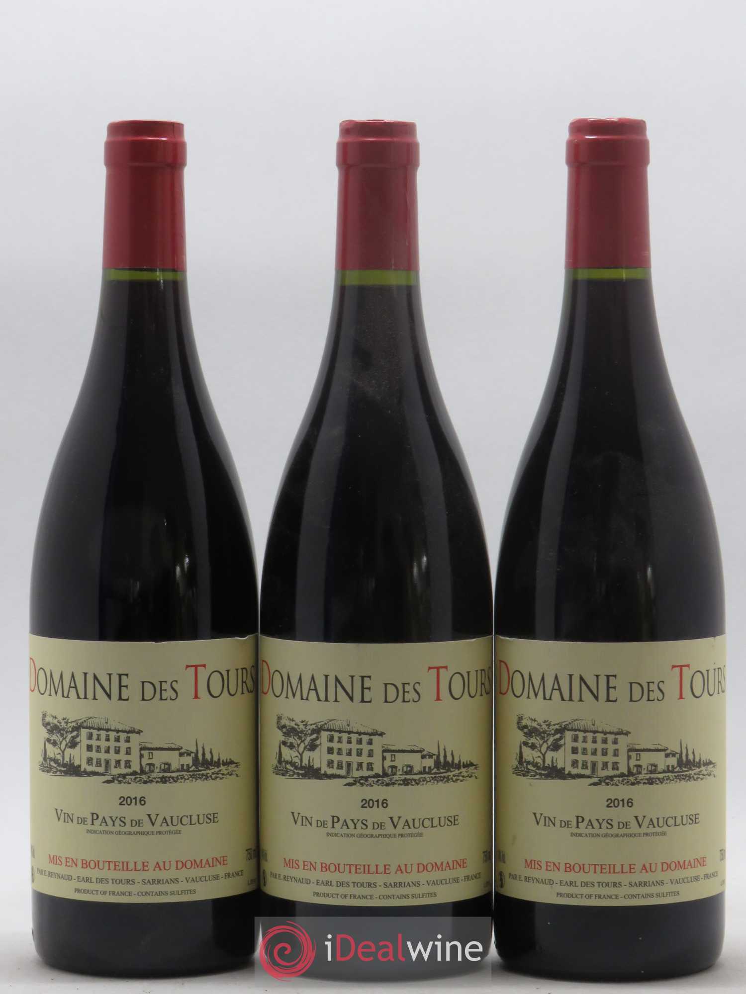Vaucluse (Vin de Pays de Vaucluse) Domaine des Tours Emmanuel Reynaud 2016 - Lot de 3 bouteilles - 0
