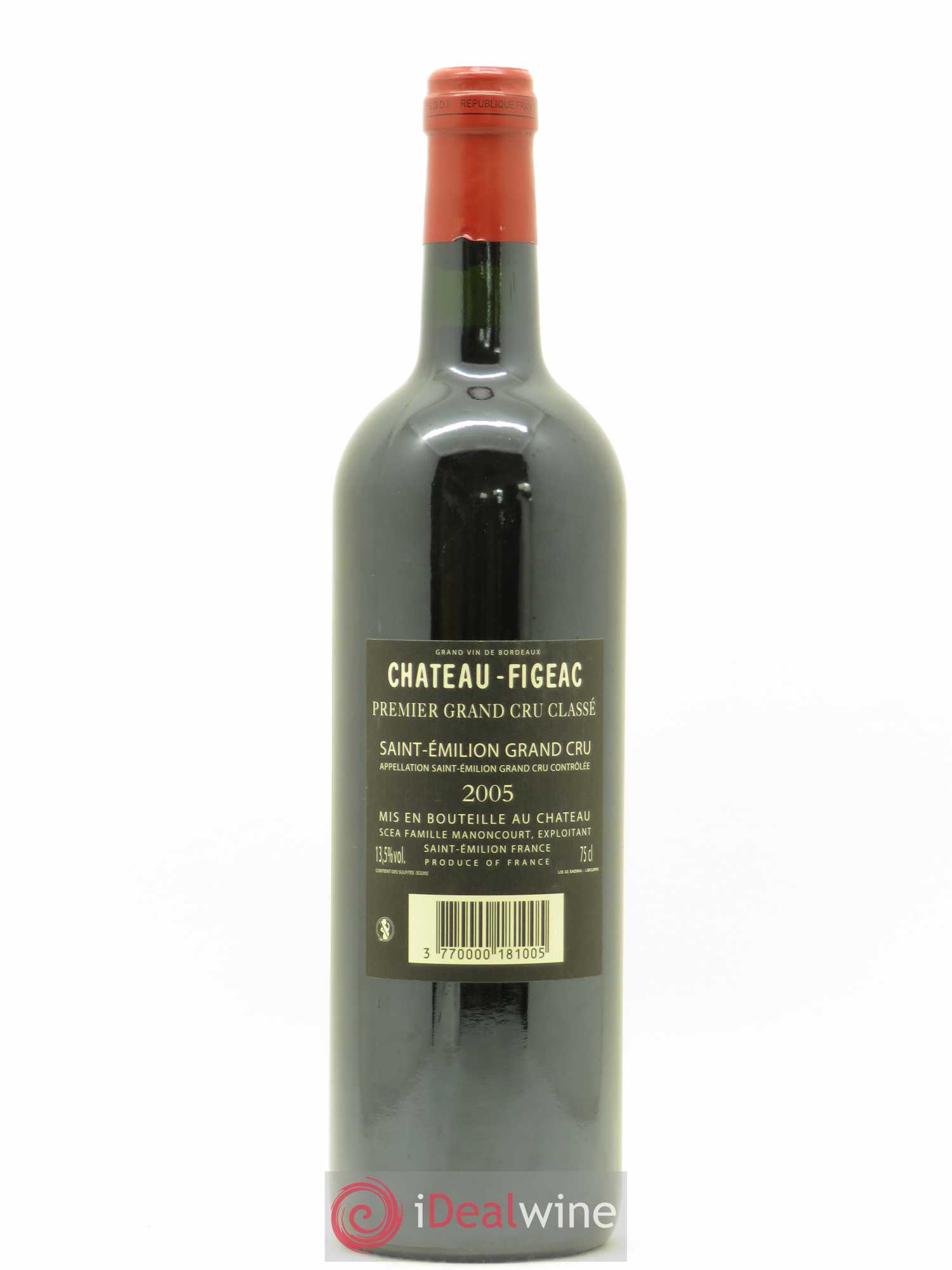 Château Figeac 1er Grand Cru Classé A 2005 - Lot de 1 bouteille - 1