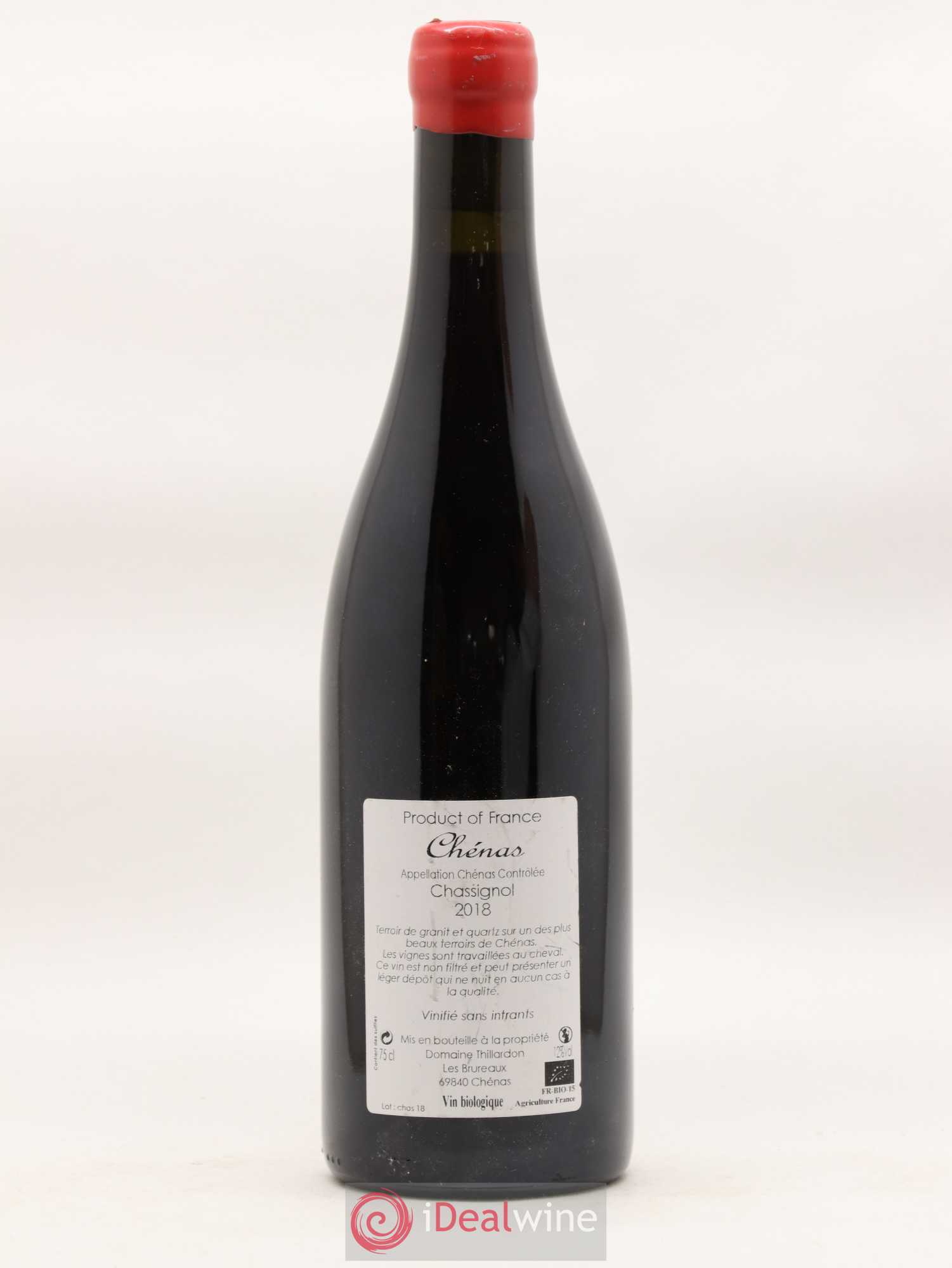 Chénas Chassignol Domaine Thillardon (sans prix de réserve) 2018 - Lot de 1 bouteille - 1
