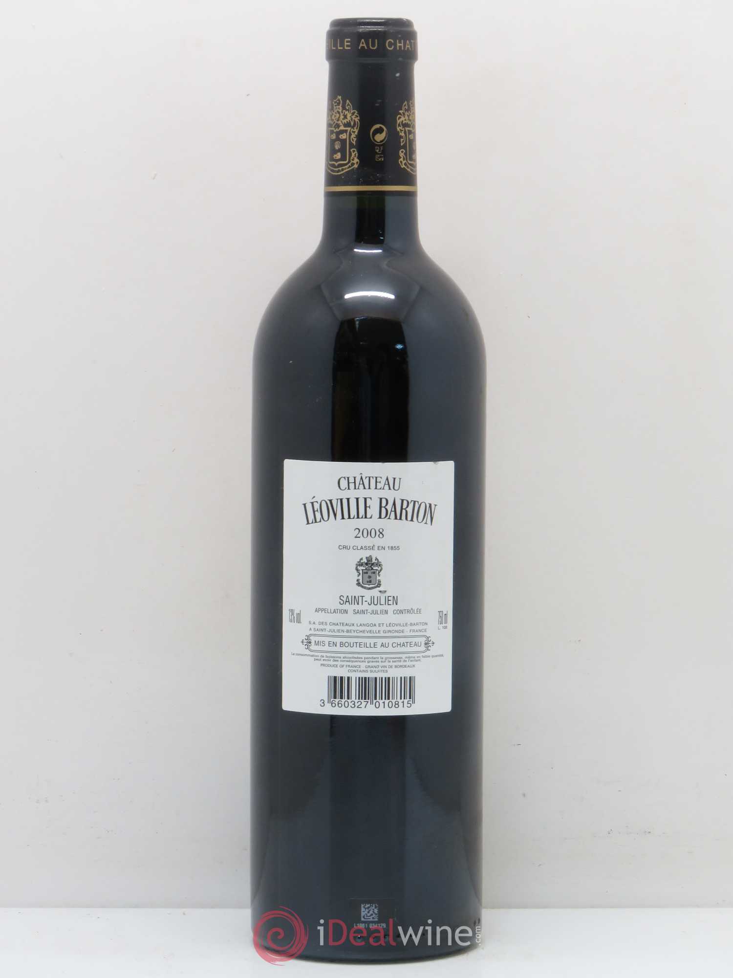 Château Léoville Barton 2ème Grand Cru Classé 2008 - Lot de 1 bouteille - 1