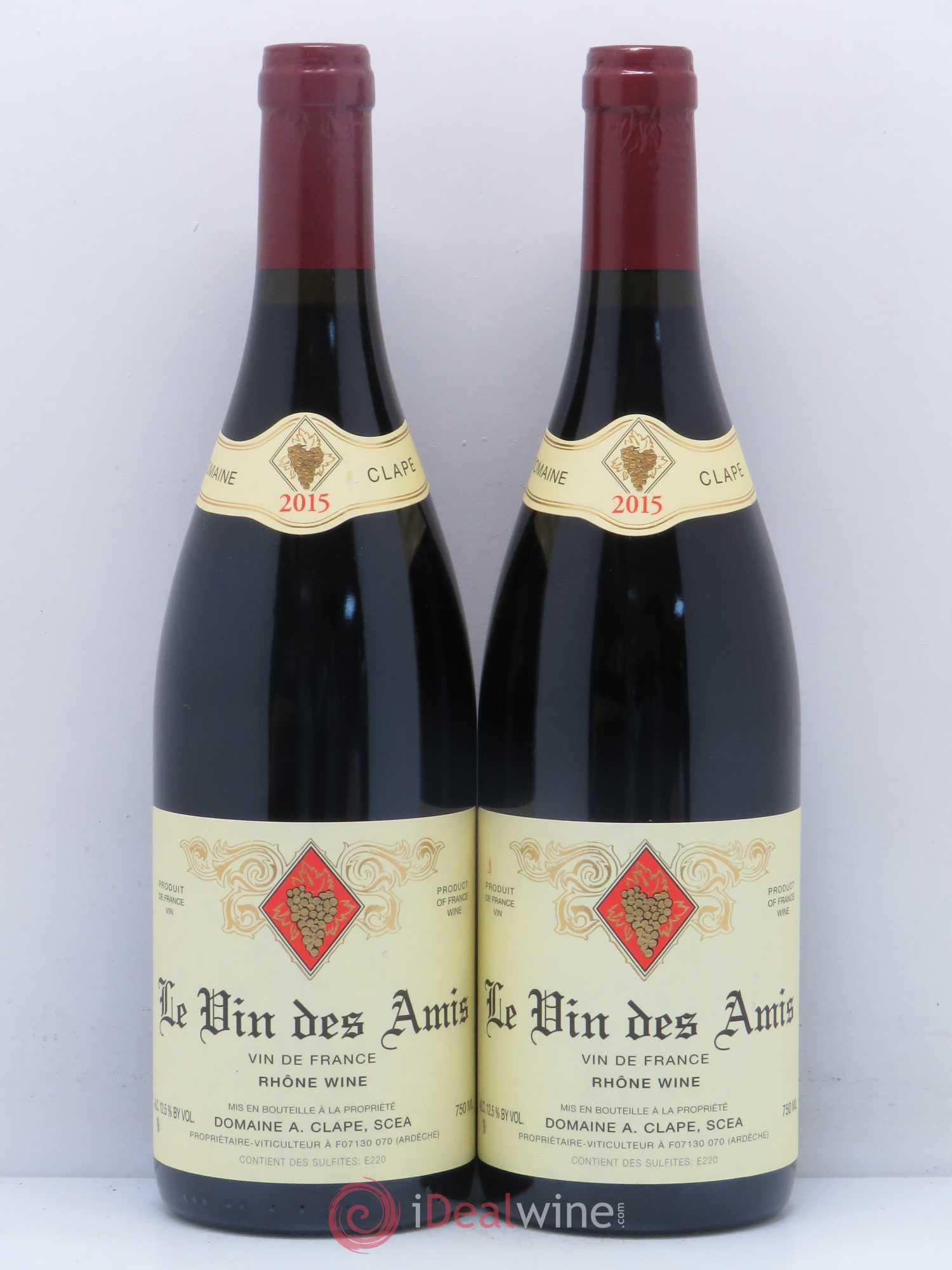 Vin de France Le Vin des Amis Auguste Clape 2015 - Lot de 2 bouteilles - 0
