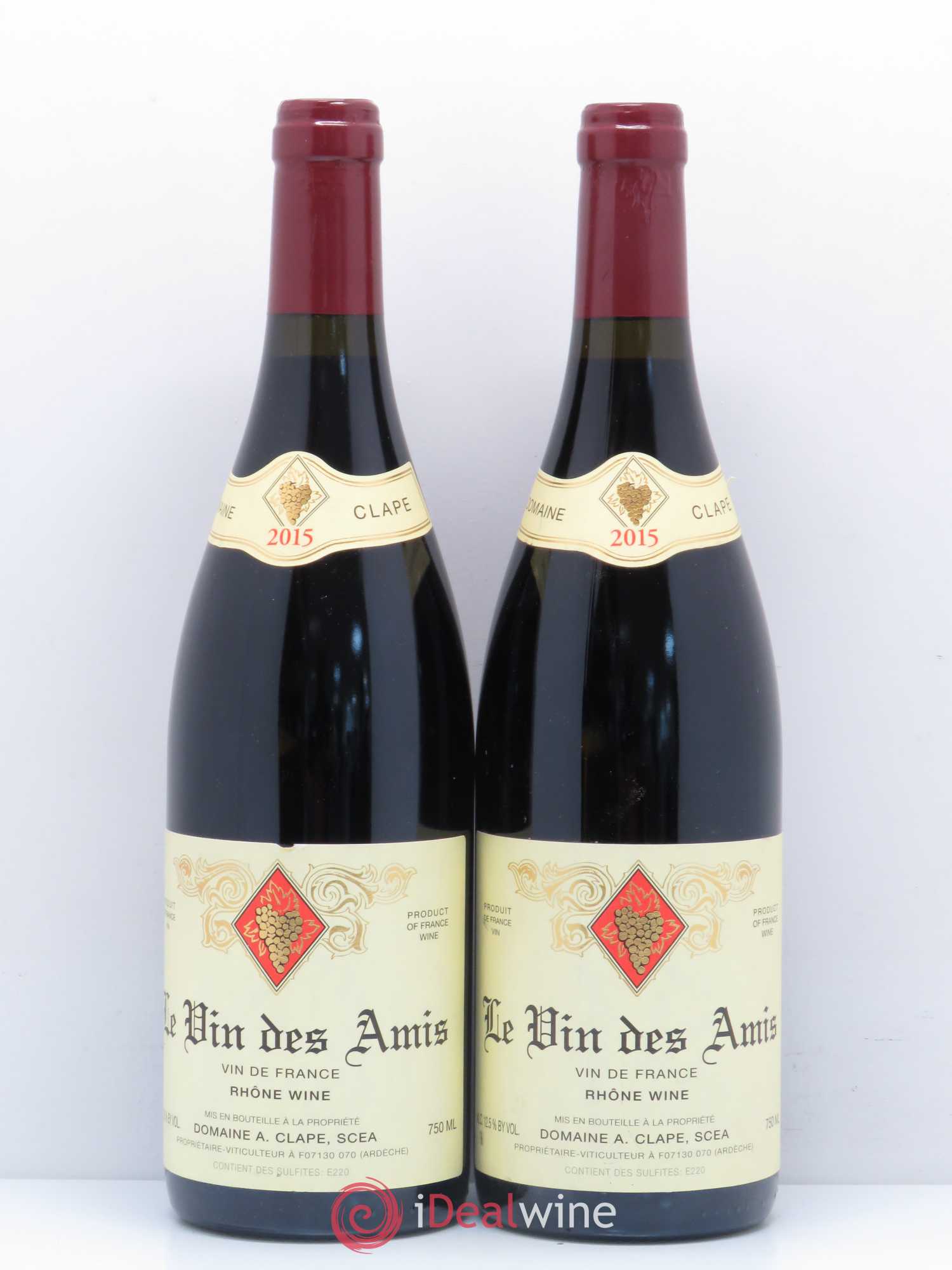 Vin de France Le Vin des Amis Auguste Clape 2015 - Lot de 2 bouteilles - 0