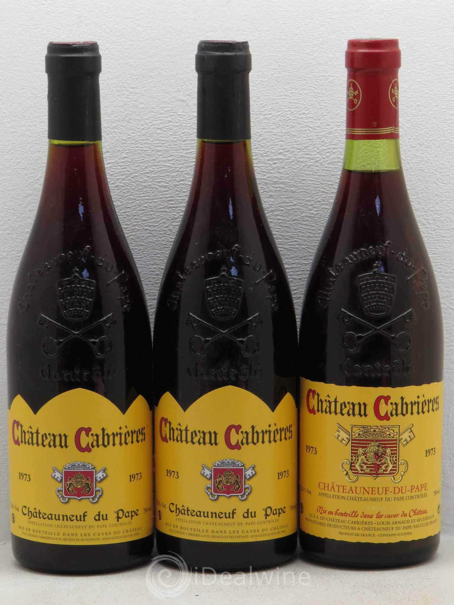 Châteauneuf-du-Pape Domaine Cabrieres 1973 - Posten von 3 Flaschen - 0