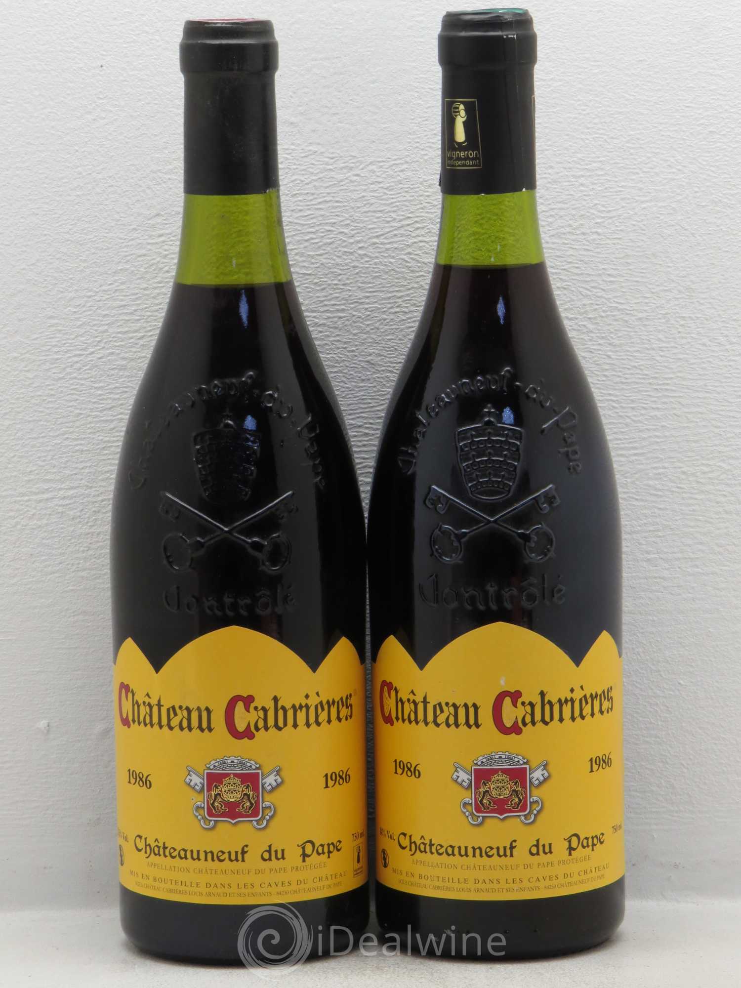 Châteauneuf-du-Pape Domaine Cabrieres 1986 - Posten von 2 Flaschen - 0