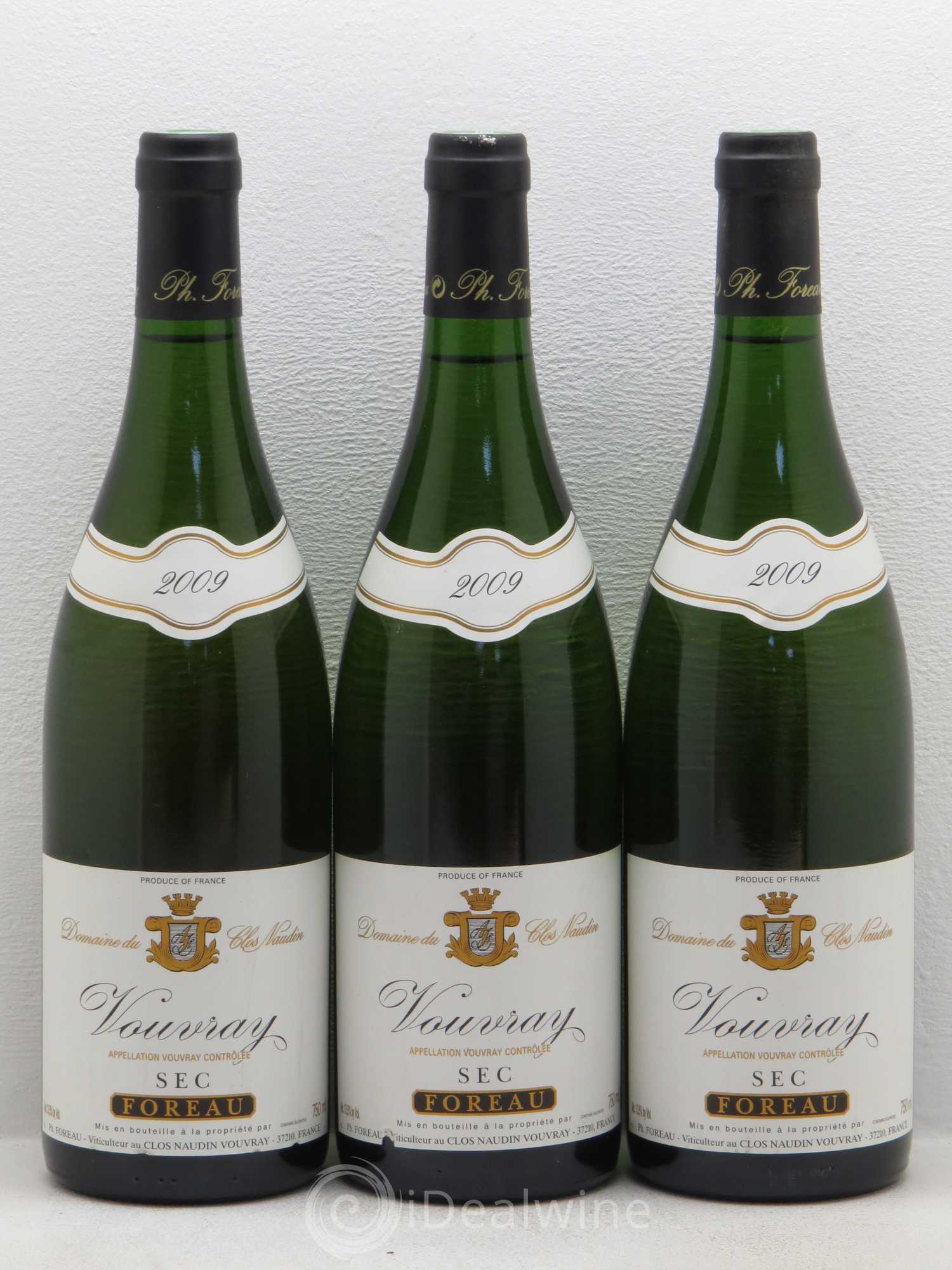 Vouvray Sec Clos Naudin - Philippe Foreau 2009 - Lot de 3 bouteilles - 0