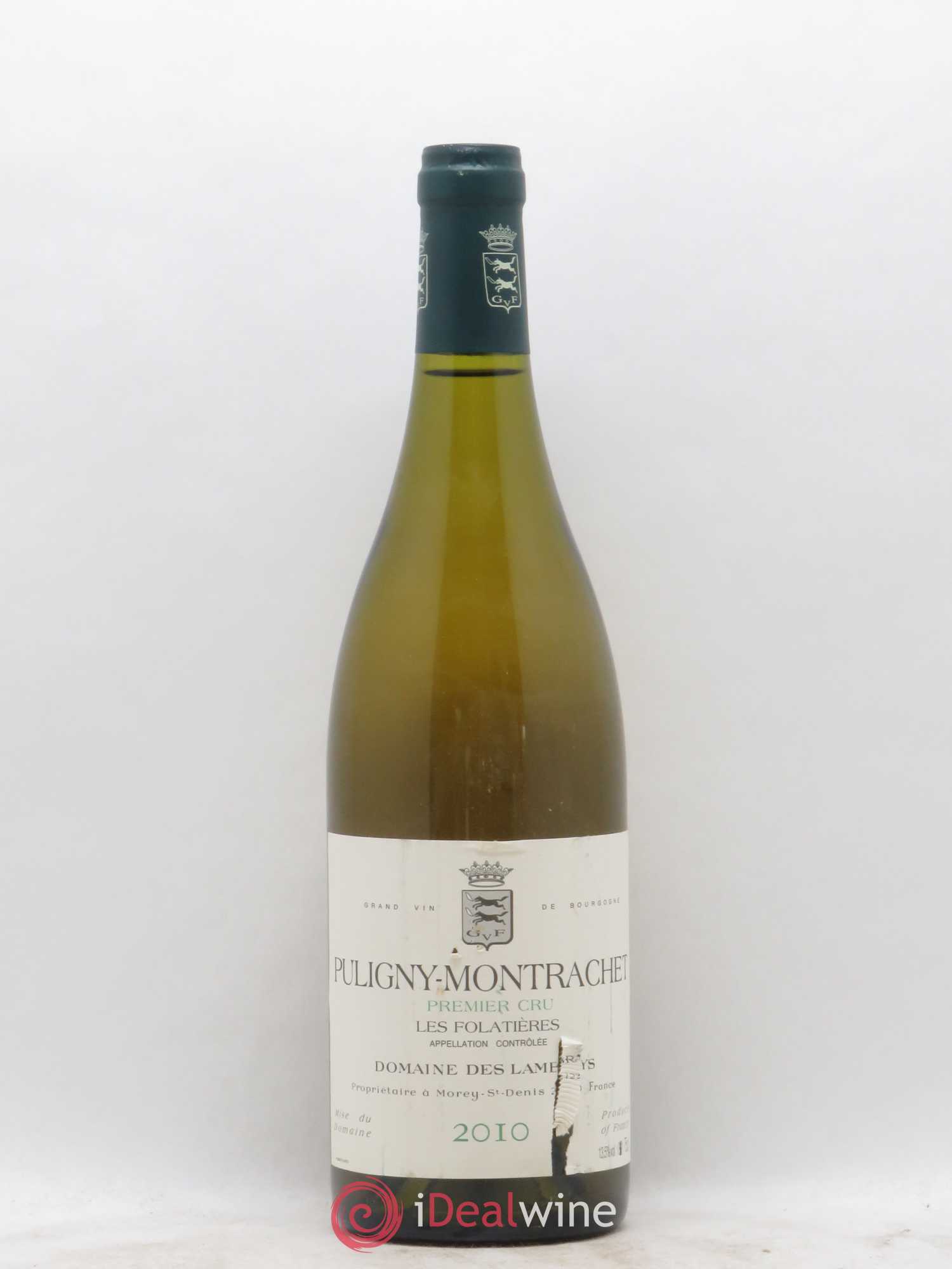 Puligny-Montrachet 1er Cru Les Folatières Domaine des Lambrays 2010 - Lot de 1 bouteille - 0