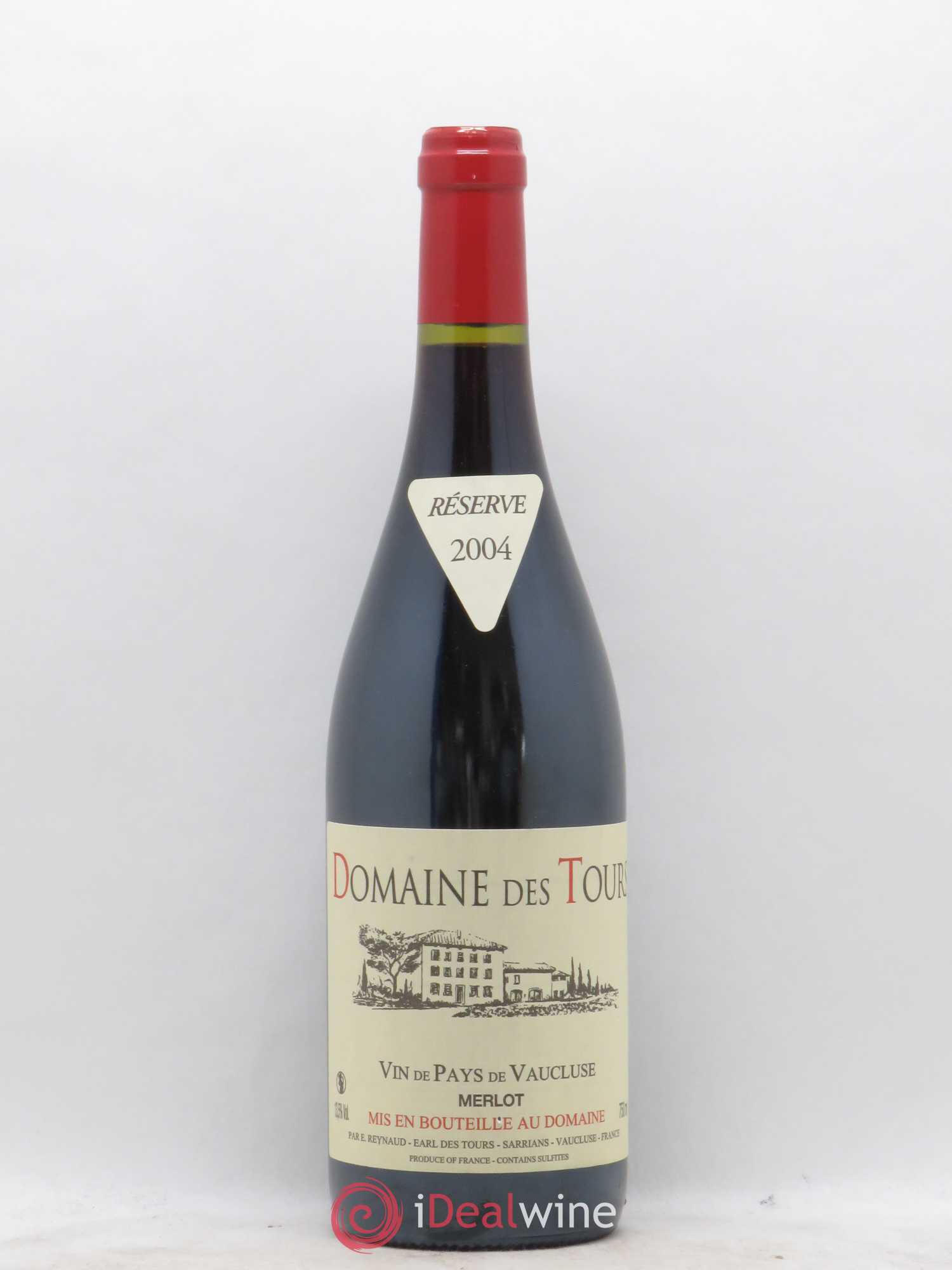Vaucluse Domaine des Tours Merlot Emmanuel Reynaud 2004 - Lot de 1 bouteille - 0