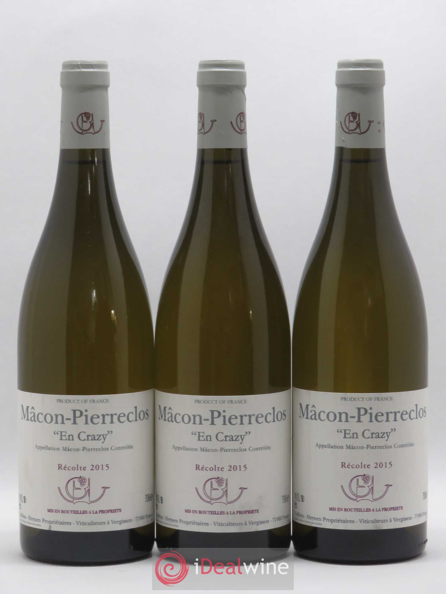 Mâcon Pierreclos En Crazy Guffens-Heynen 2015 - Lot de 3 bouteilles - 0