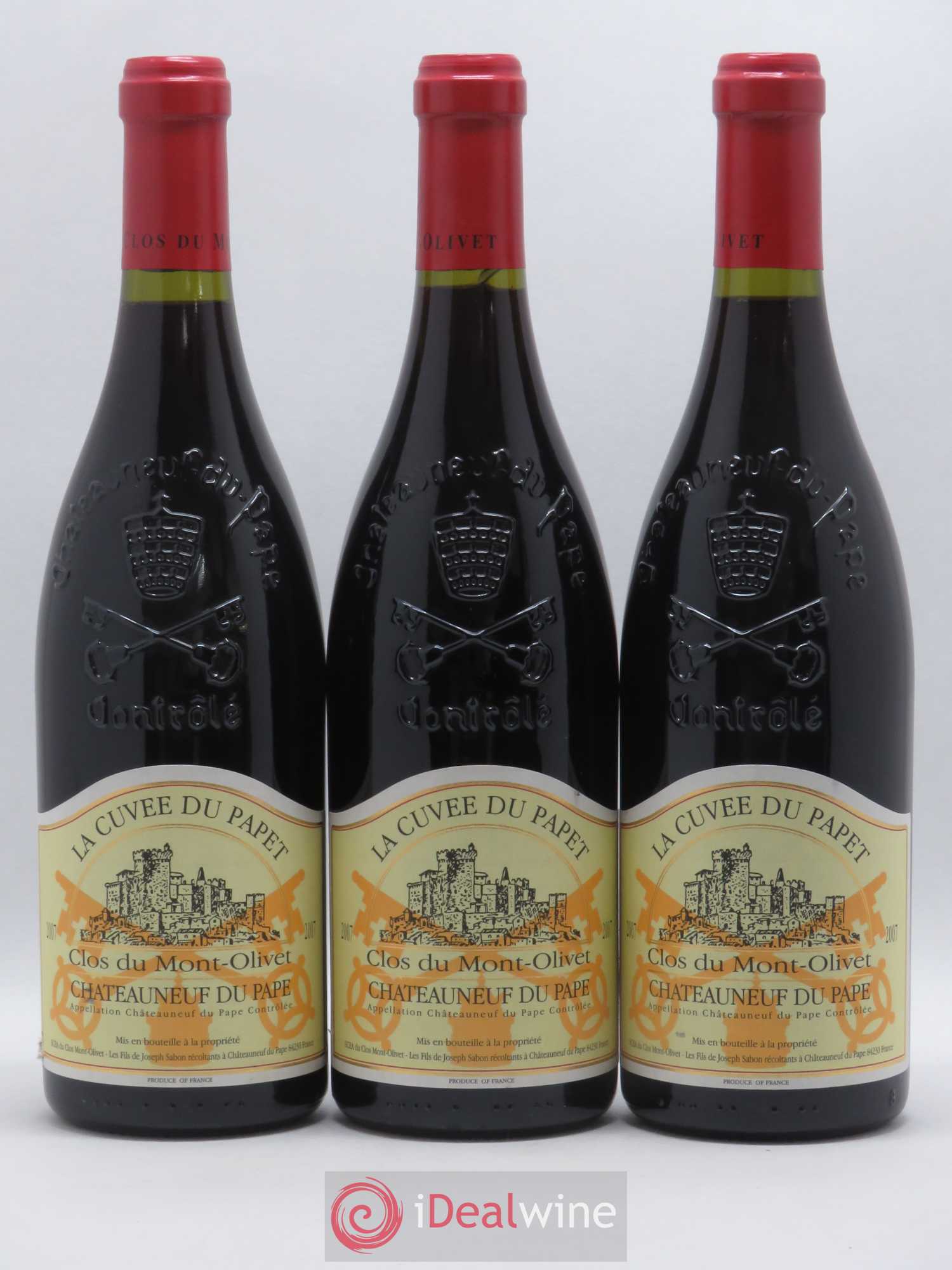 Châteauneuf-du-Pape Cuvée du Papet Clos du Mont-Olivet 2007 - Lot de 3 bouteilles - 0