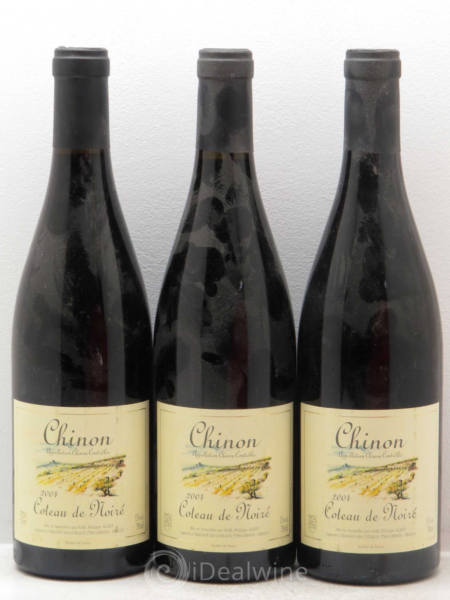 Chinon Coteau de Noiré Philippe Alliet 2004 - Lot de 3 bouteilles - 0
