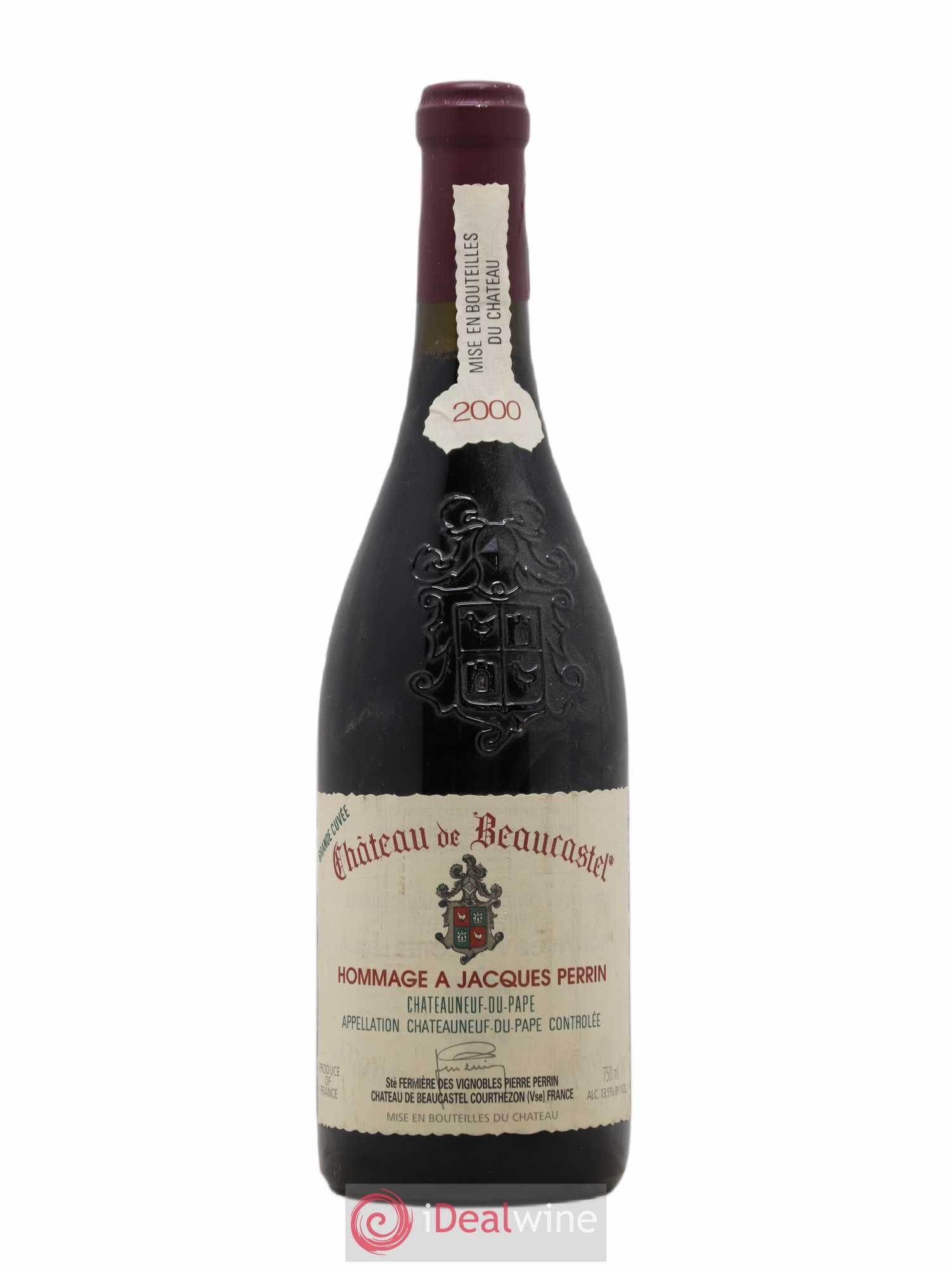 Châteauneuf-du-Pape Château de Beaucastel Hommage à Jacques Perrin Famille Perrin 2000 - Lot de 1 bouteille - 0
