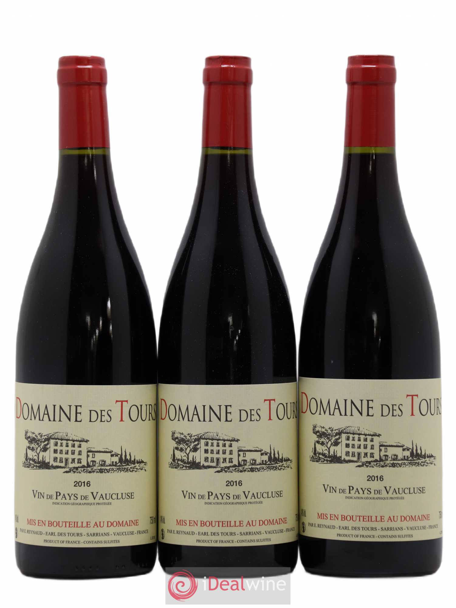 Vaucluse (Vin de Pays de Vaucluse) Domaine des Tours Emmanuel Reynaud 2016 - Lot de 3 bouteilles - 0