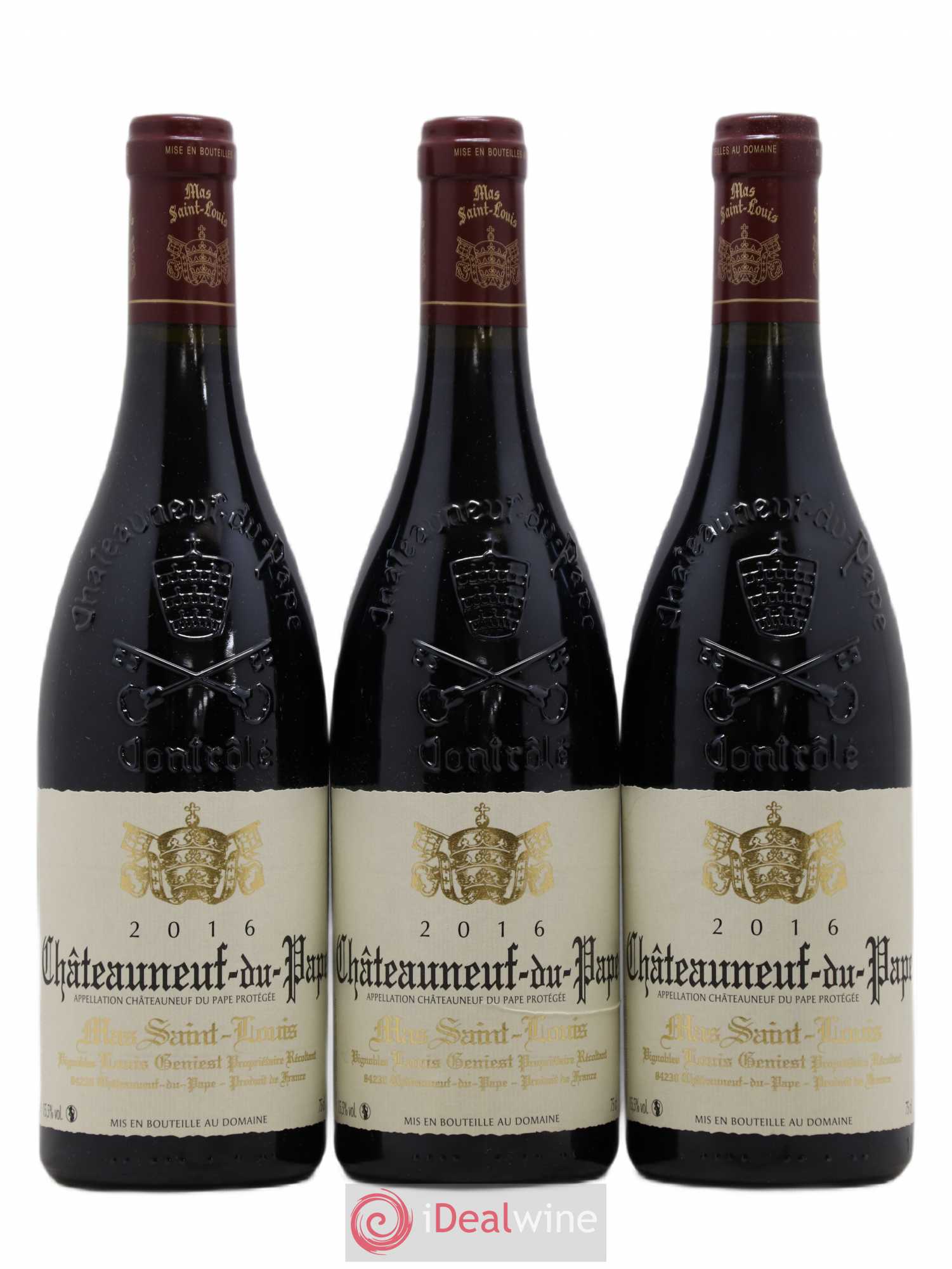 Châteauneuf-du-Pape Tradition Mas Saint-Louis 2016 - Lot de 3 bouteilles - 0