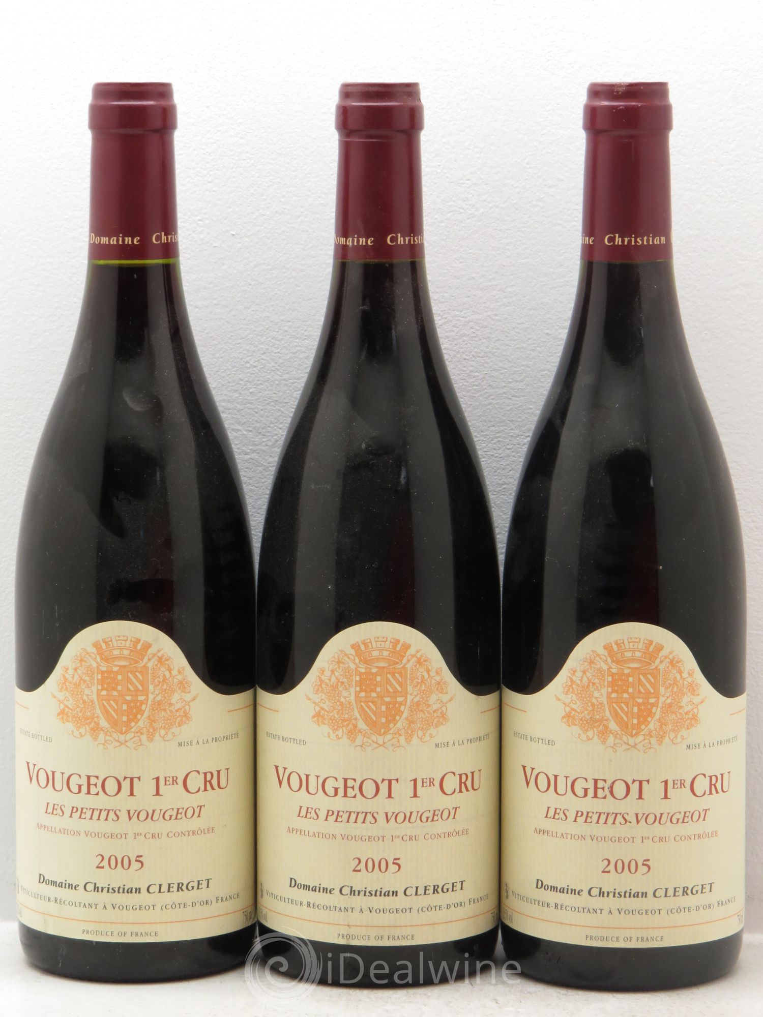 Vougeot 1er Cru Les Petits Vougeot Christian Clerget 2005 - Lot de 3 bouteilles - 0
