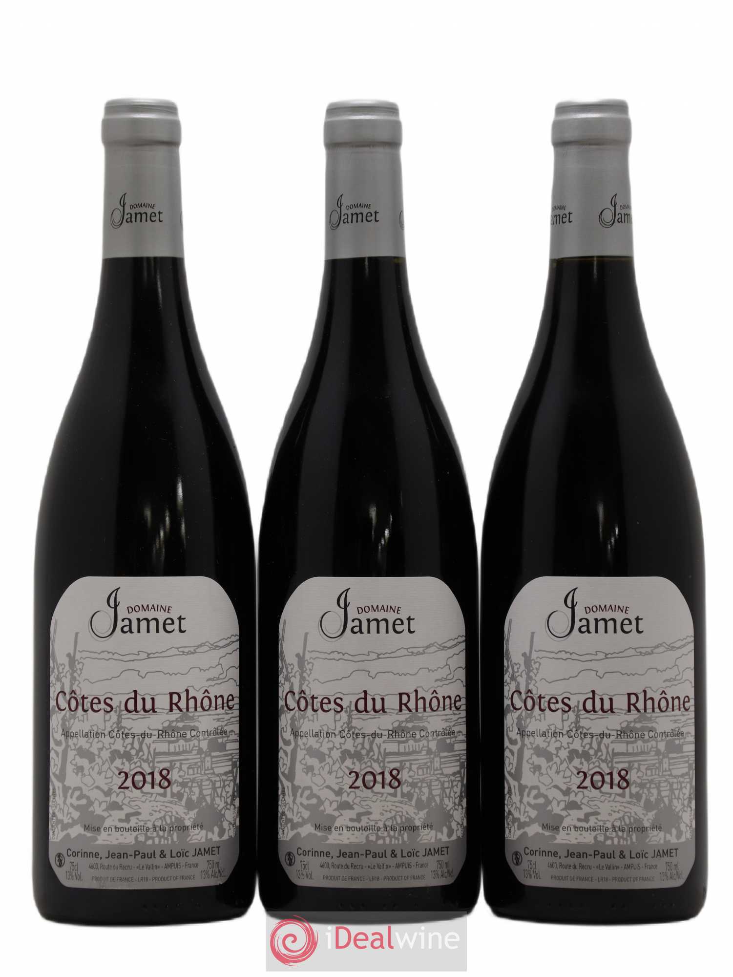 Côtes-du-Rhône Jamet (Domaine) 2018 - Lot de 3 bouteilles - 0