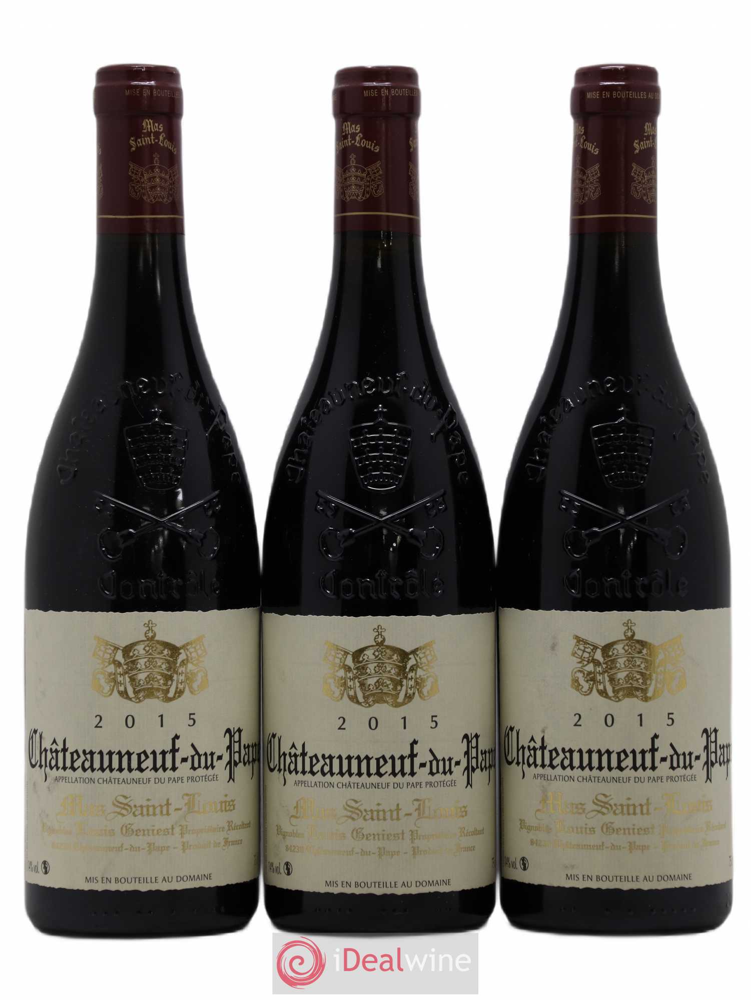 Châteauneuf-du-Pape Tradition Mas Saint-Louis 2015 - Lot de 3 bouteilles - 0