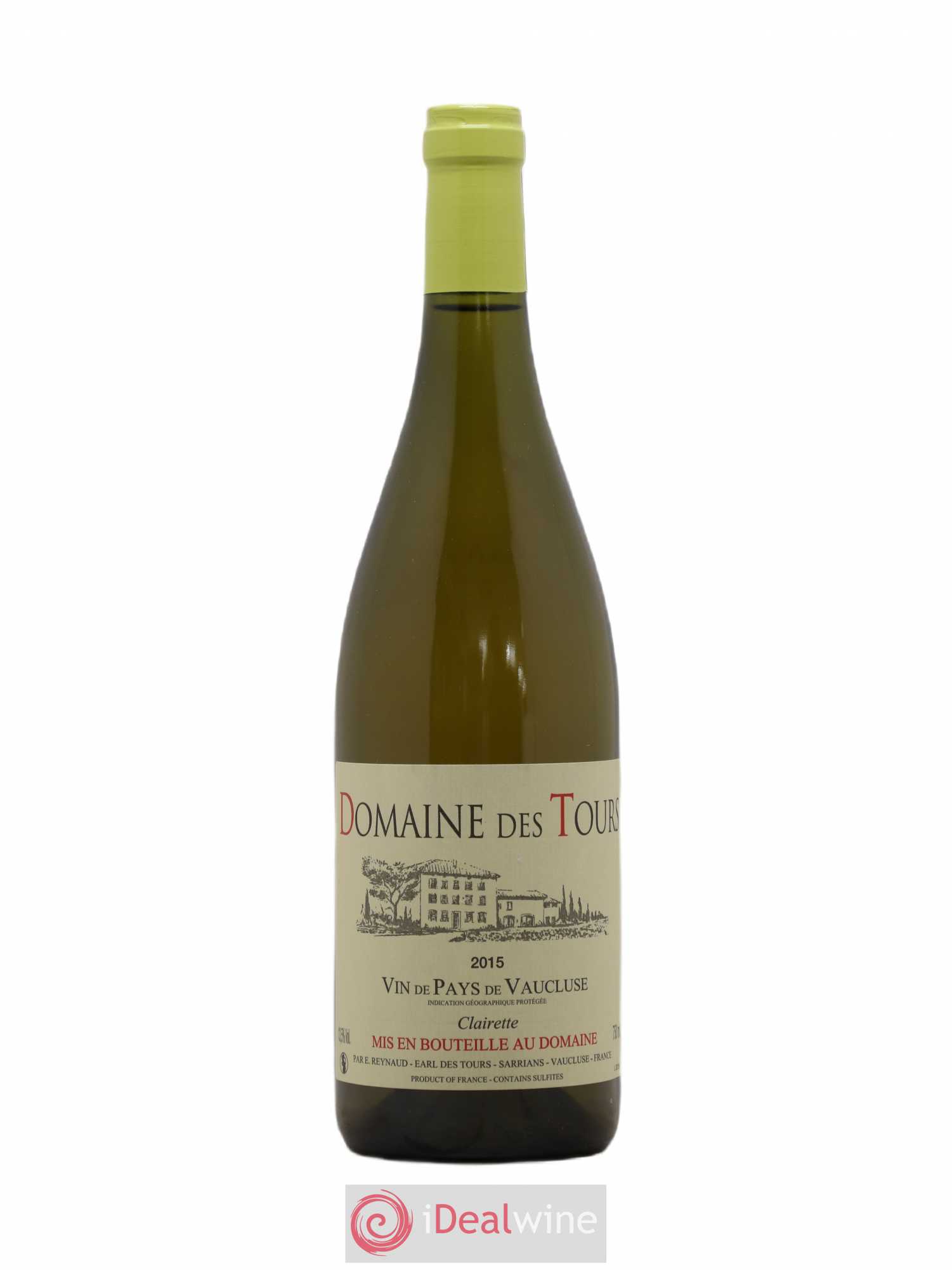 Vaucluse (Vin de Pays de Vaucluse) Domaine des Tours Emmanuel Reynaud Clairette 2015 - Lot de 1 bouteille - 0