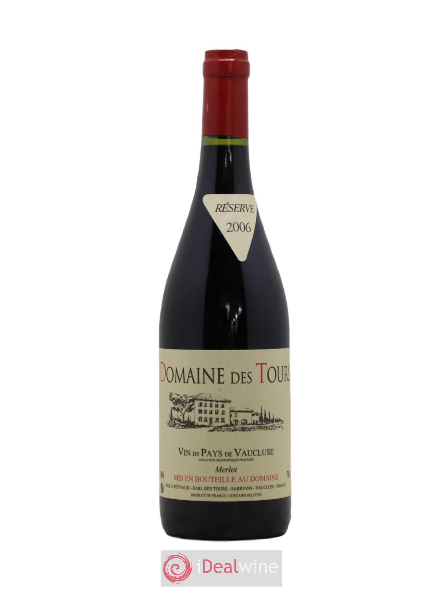 Vaucluse Domaine des Tours Merlot Emmanuel Reynaud 2006 - Lot de 1 bouteille - 0