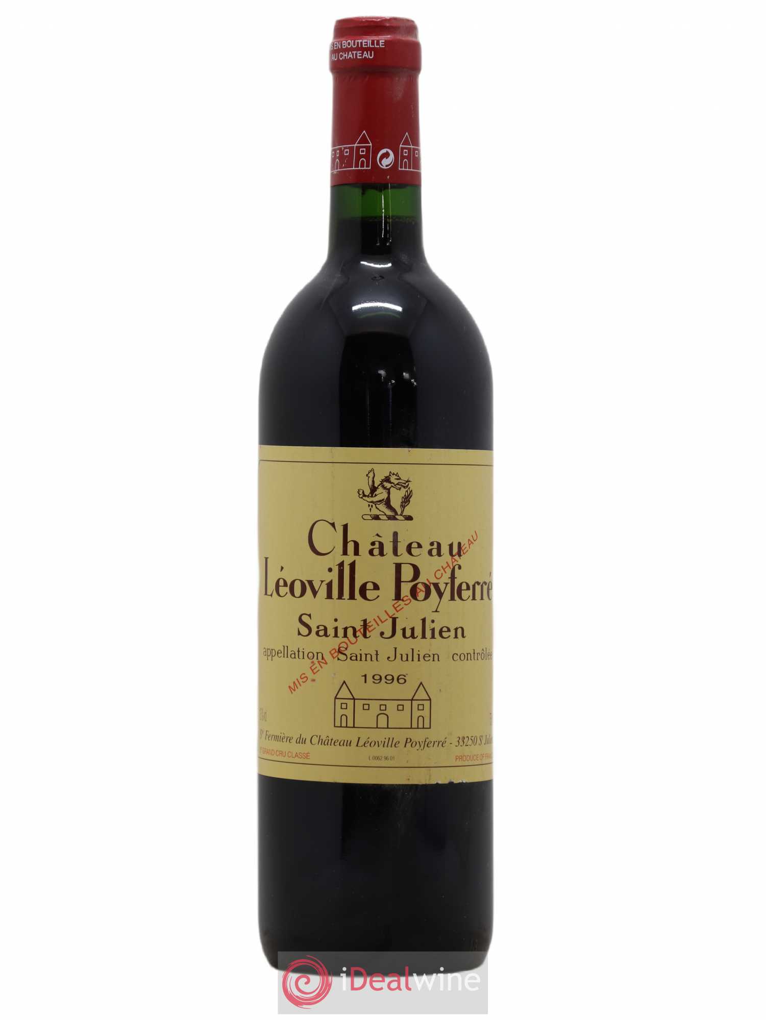 Château Léoville Poyferré 2ème Grand Cru Classé 1996 - Lot de 1 bouteille - 0