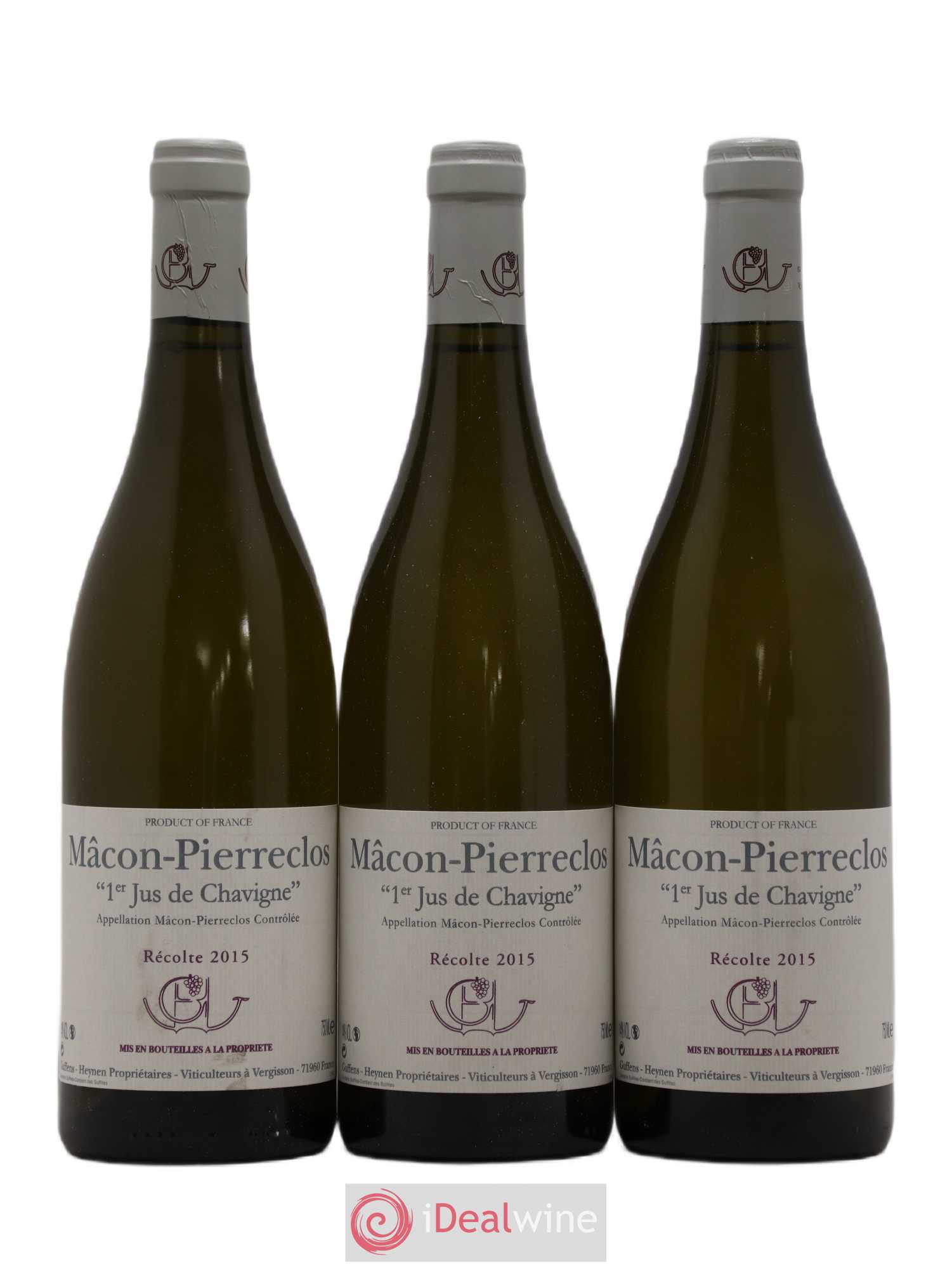 Mâcon Pierreclos 1er Jus de Chavigne Guffens-Heynen 2015 - Lot de 3 bouteilles - 0