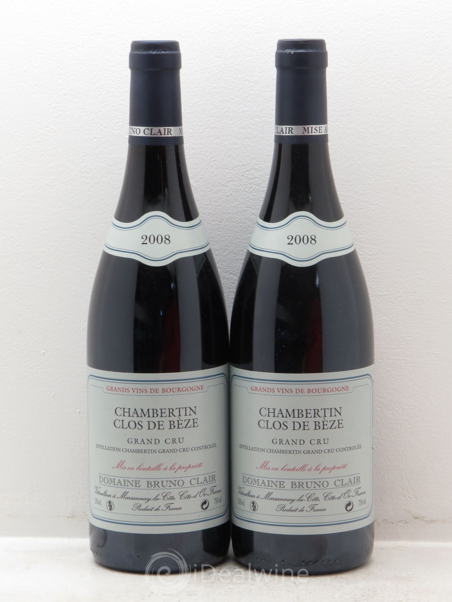 Chambertin Clos de Bèze Grand Cru Bruno Clair (Domaine) 2008 - Lot de 2 bouteilles - 0