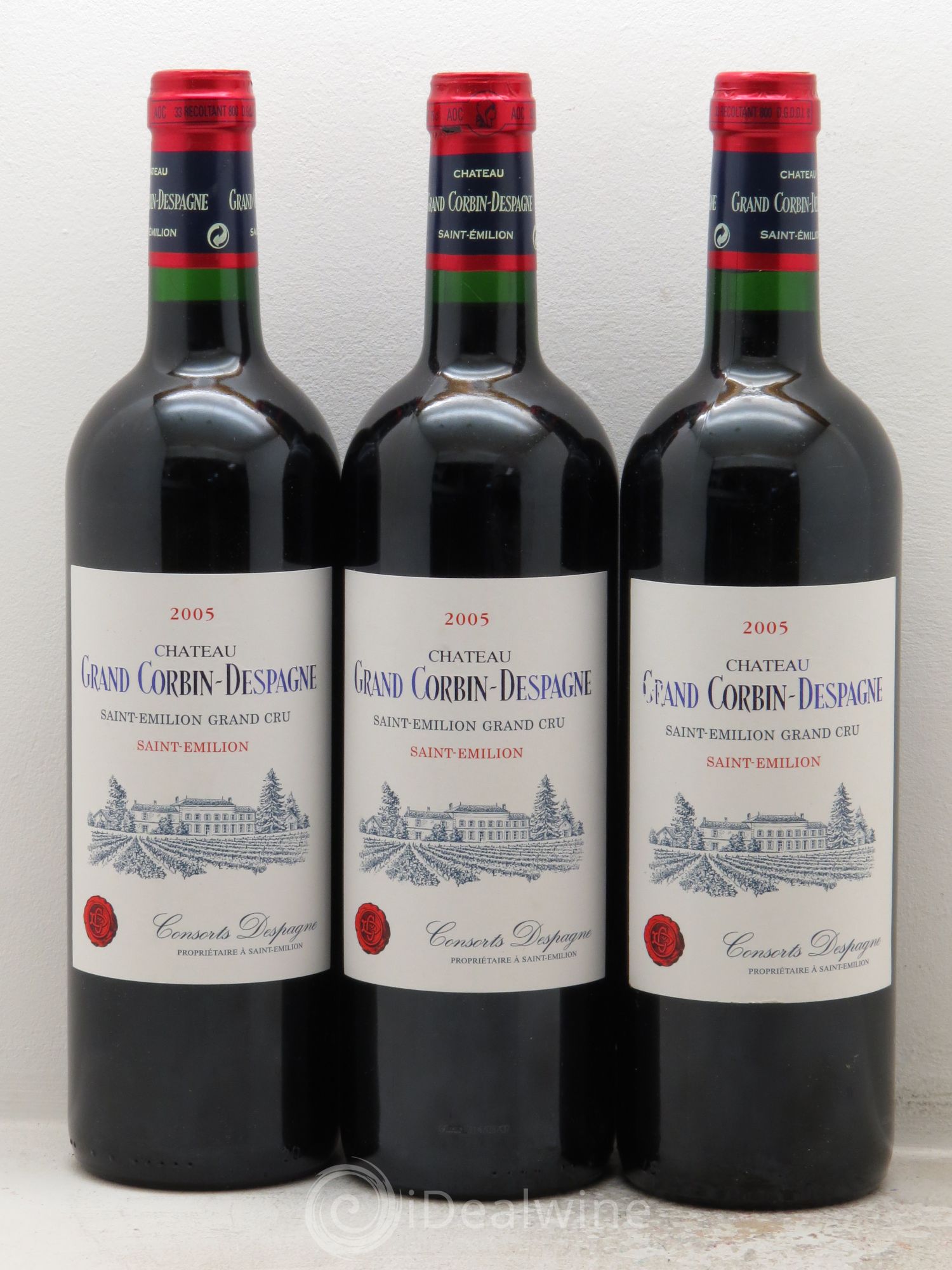 Château Grand Corbin Despagne Grand Cru Classé 2005 - Lot de 3 bouteilles - 0