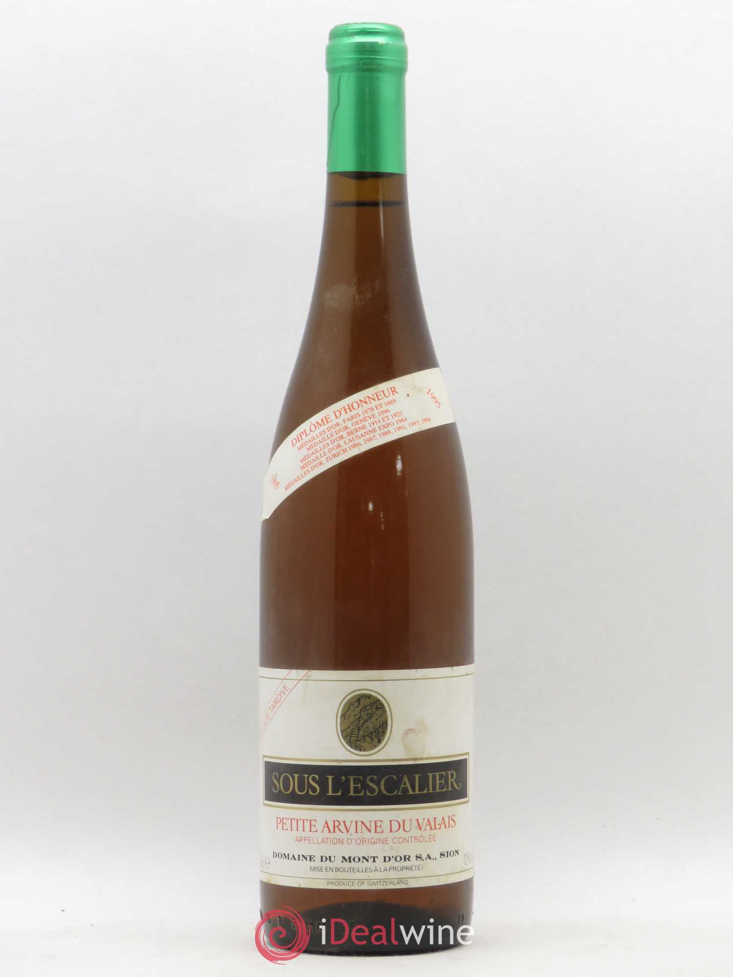 Vins Etrangers Suisse Petite Arvine du Valais Sous l'escalier Récolte Tardive Domaine du Mont d'Or 1995 - Lotto di 1 bottiglia - 0