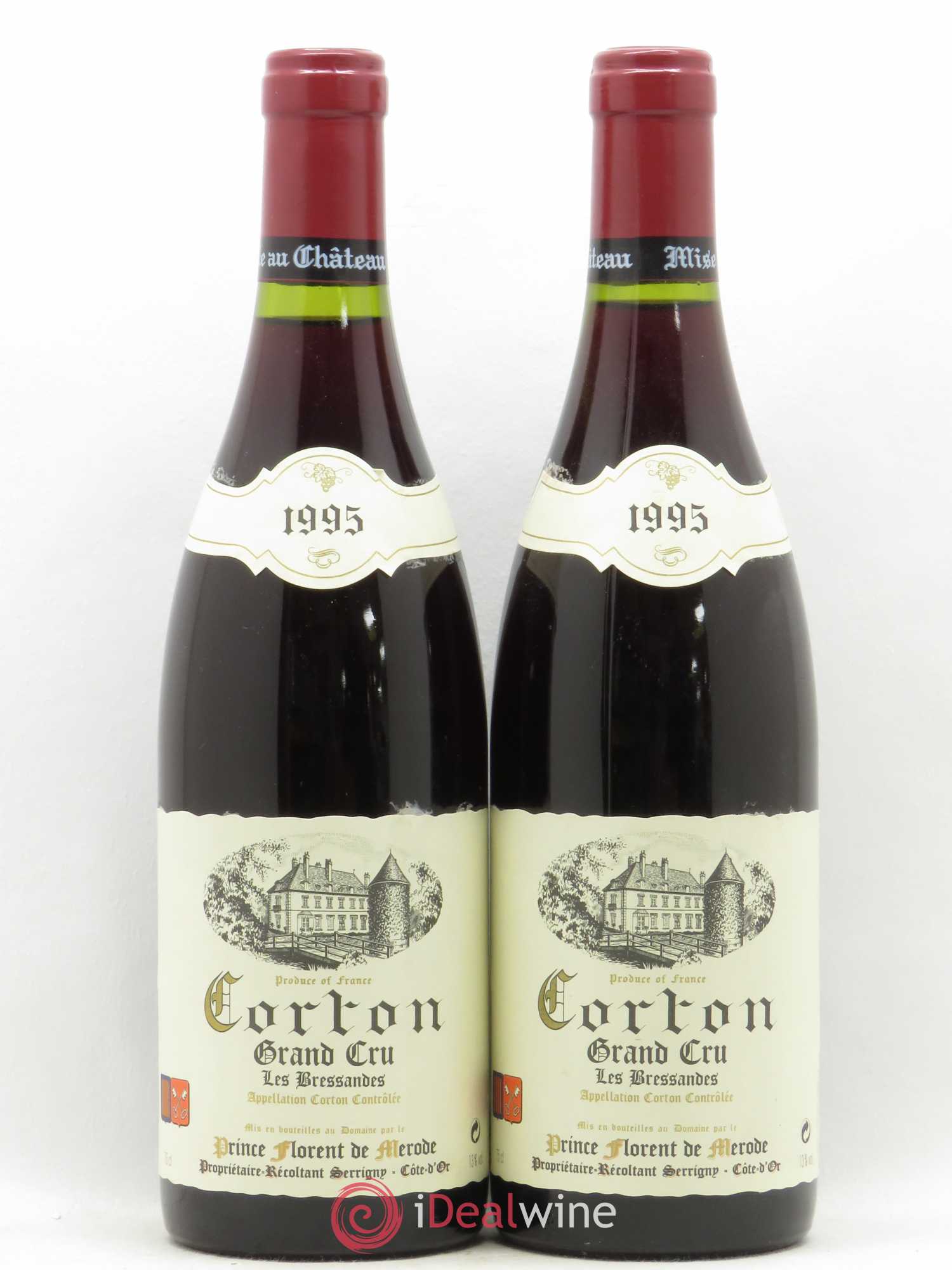 Corton Grand Cru Les Bressandes Prince Florent de Mérode 1995 - Posten von 2 Flaschen - 0