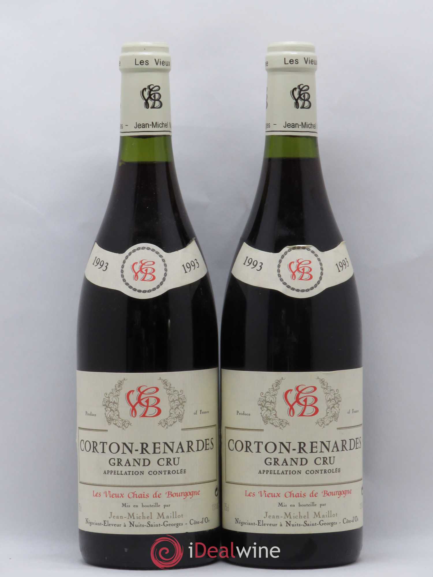 Corton Grand Cru Renardes Les Vieux Chais de Bourgogne Jean-Michel Maillot 1993 - Posten von 2 Flaschen - 0