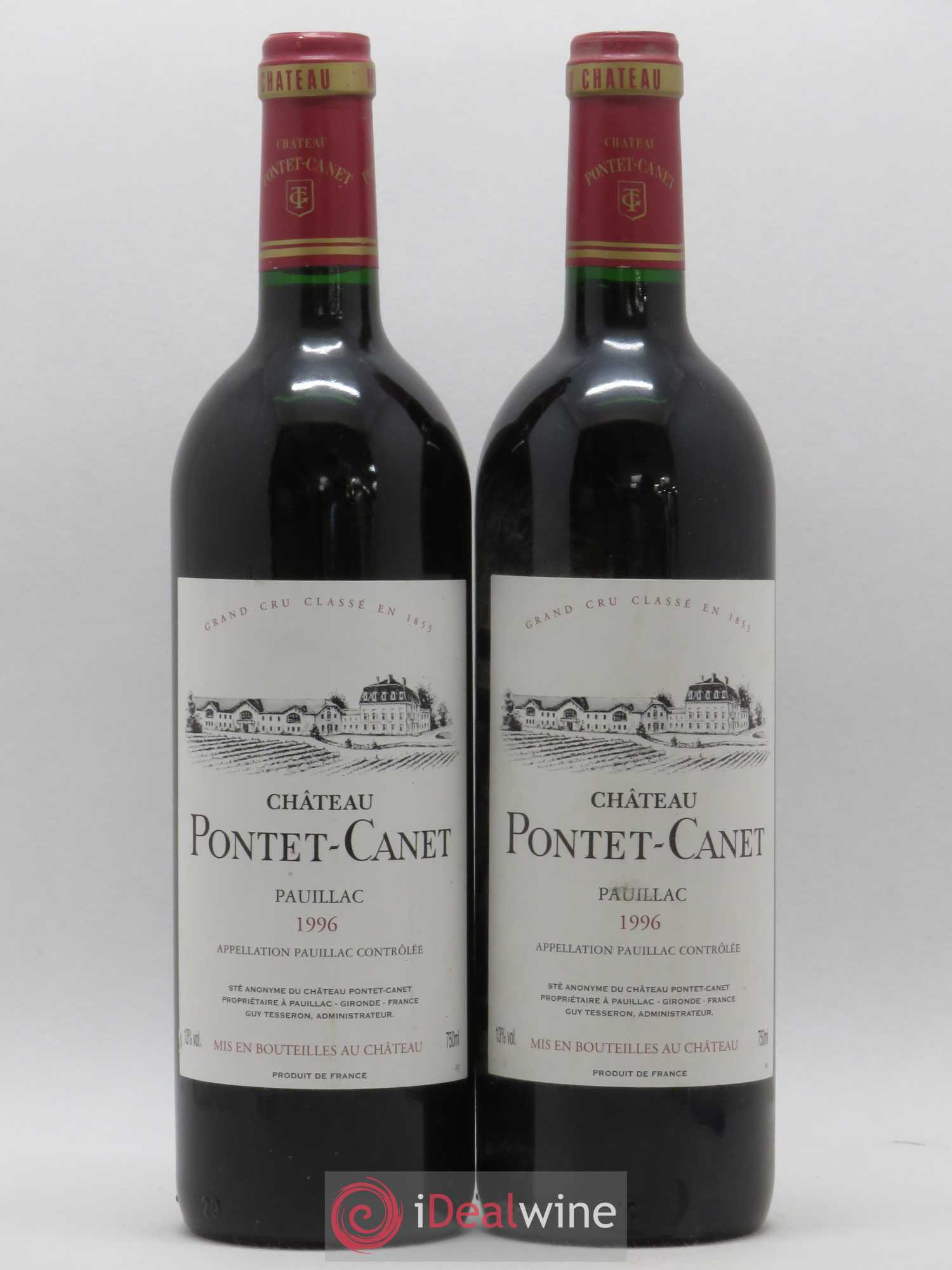 Château Pontet Canet 5ème Grand Cru Classé 1996 - Lot de 2 bouteilles - 0