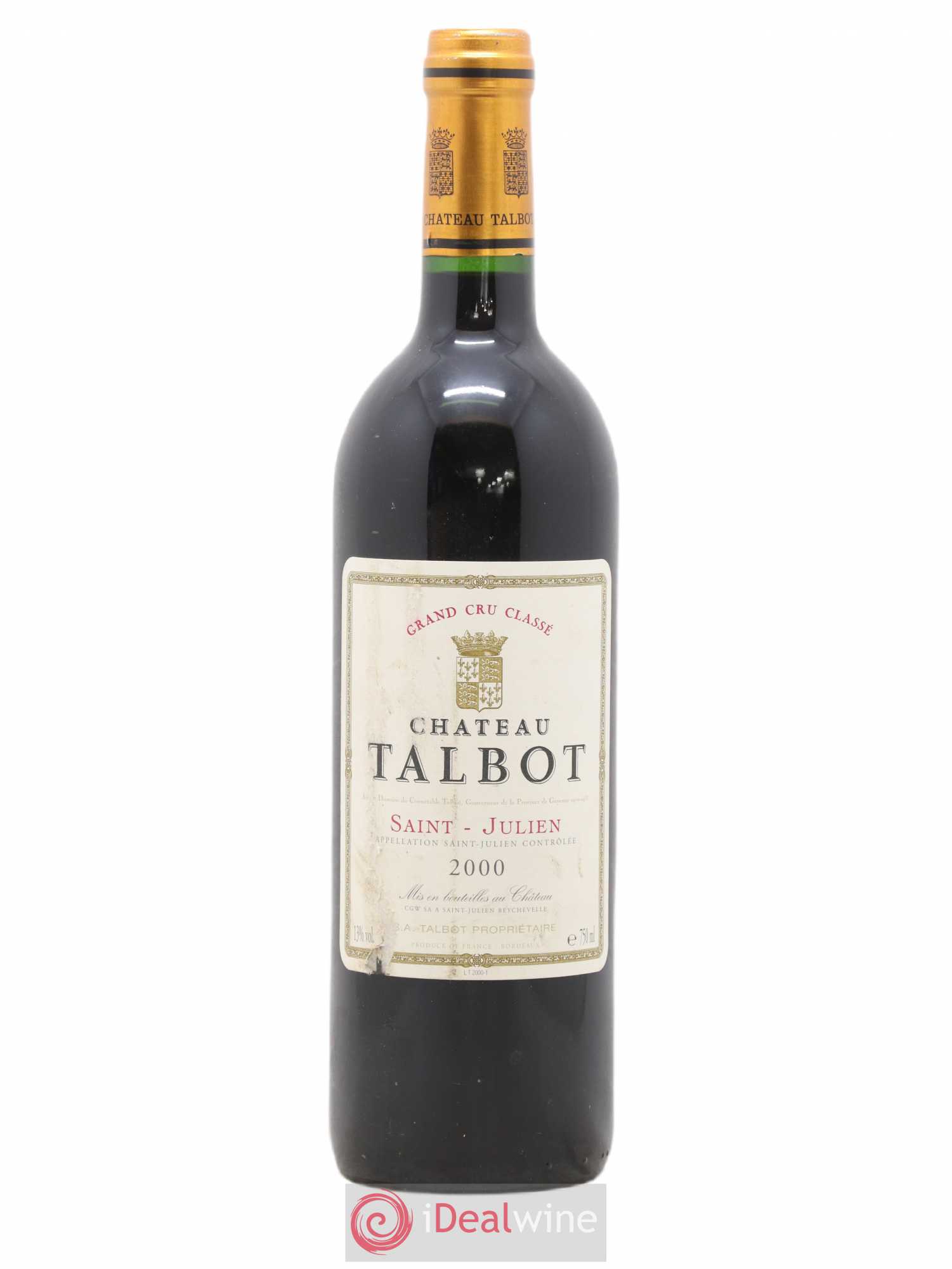 Château Talbot 4ème Grand Cru Classé 2000 - Lot de 1 bouteille - 0
