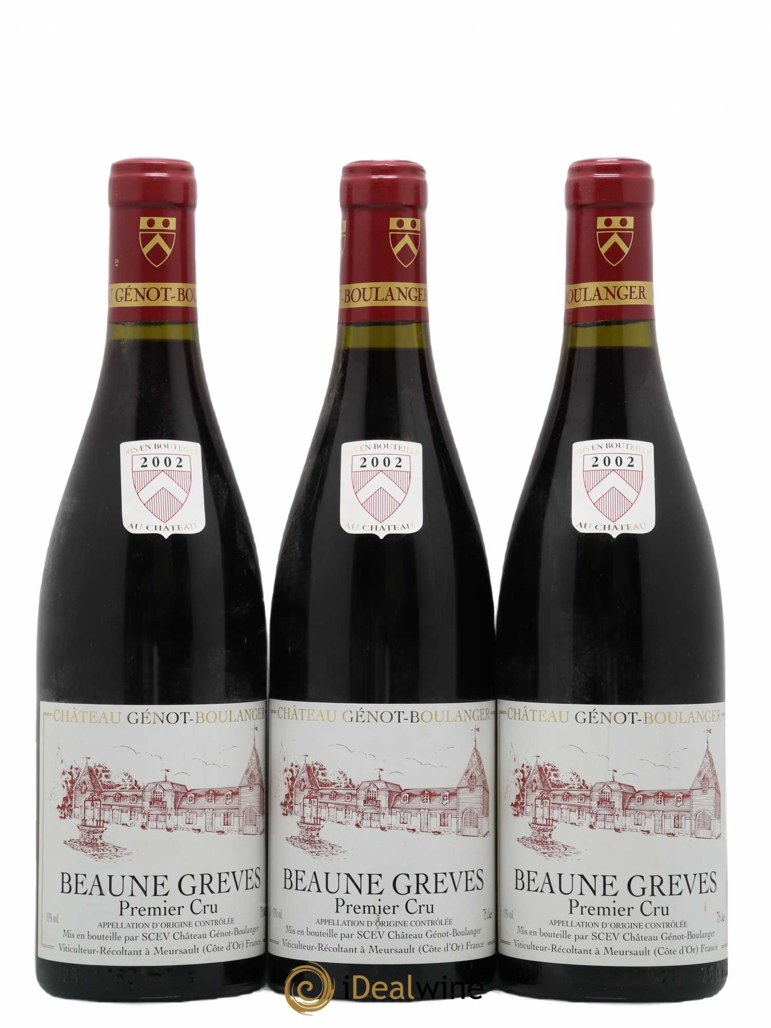 Beaune 1er Cru Grèves Génot-Boulanger 2002 - Posten von 3 Flaschen - 0