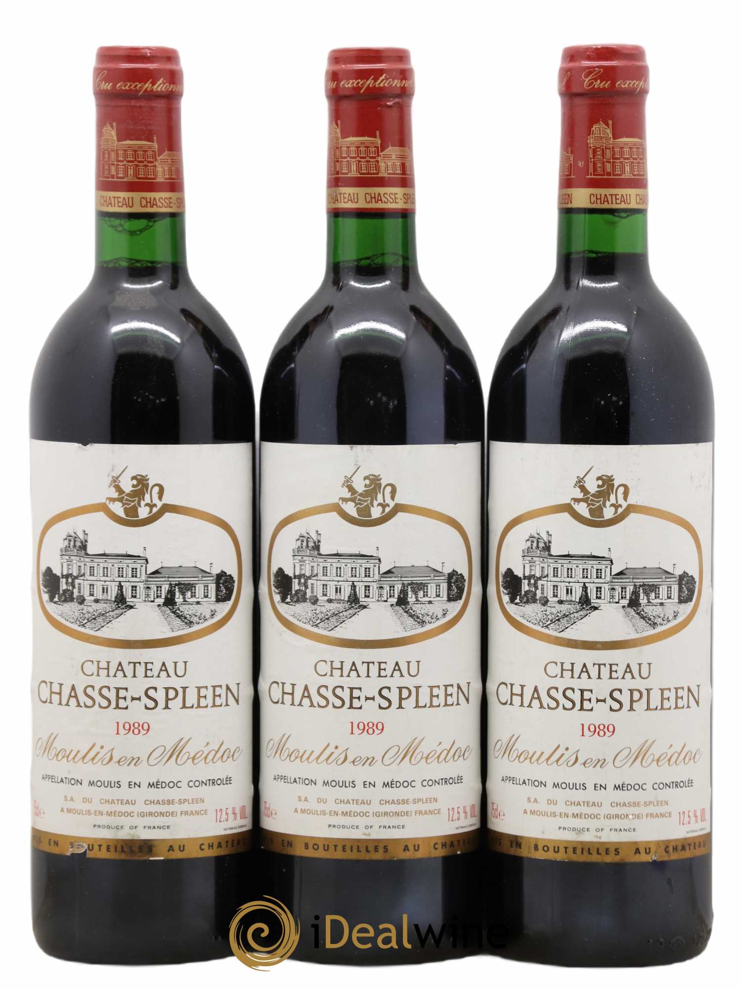 Château Chasse Spleen 1989 - Lot de 3 bouteilles - 0