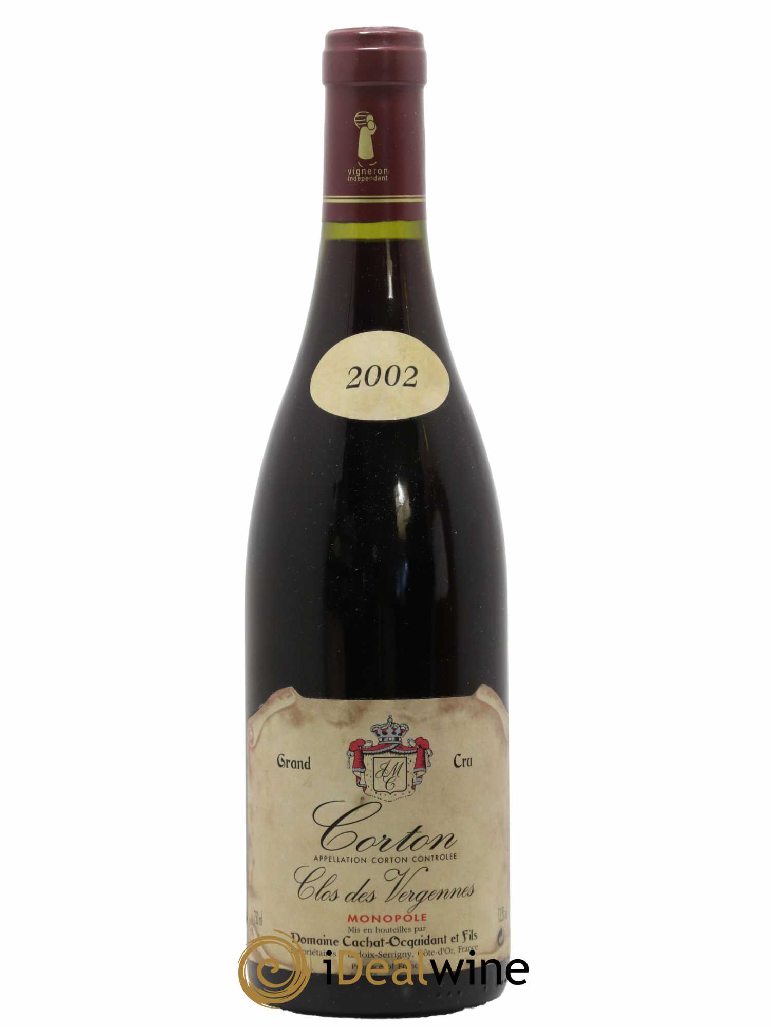 Corton Grand Cru Clos des Vergennes Domaine Cachat-Ocquidant et Fils 2002 - Lot de 1 bouteille - 0